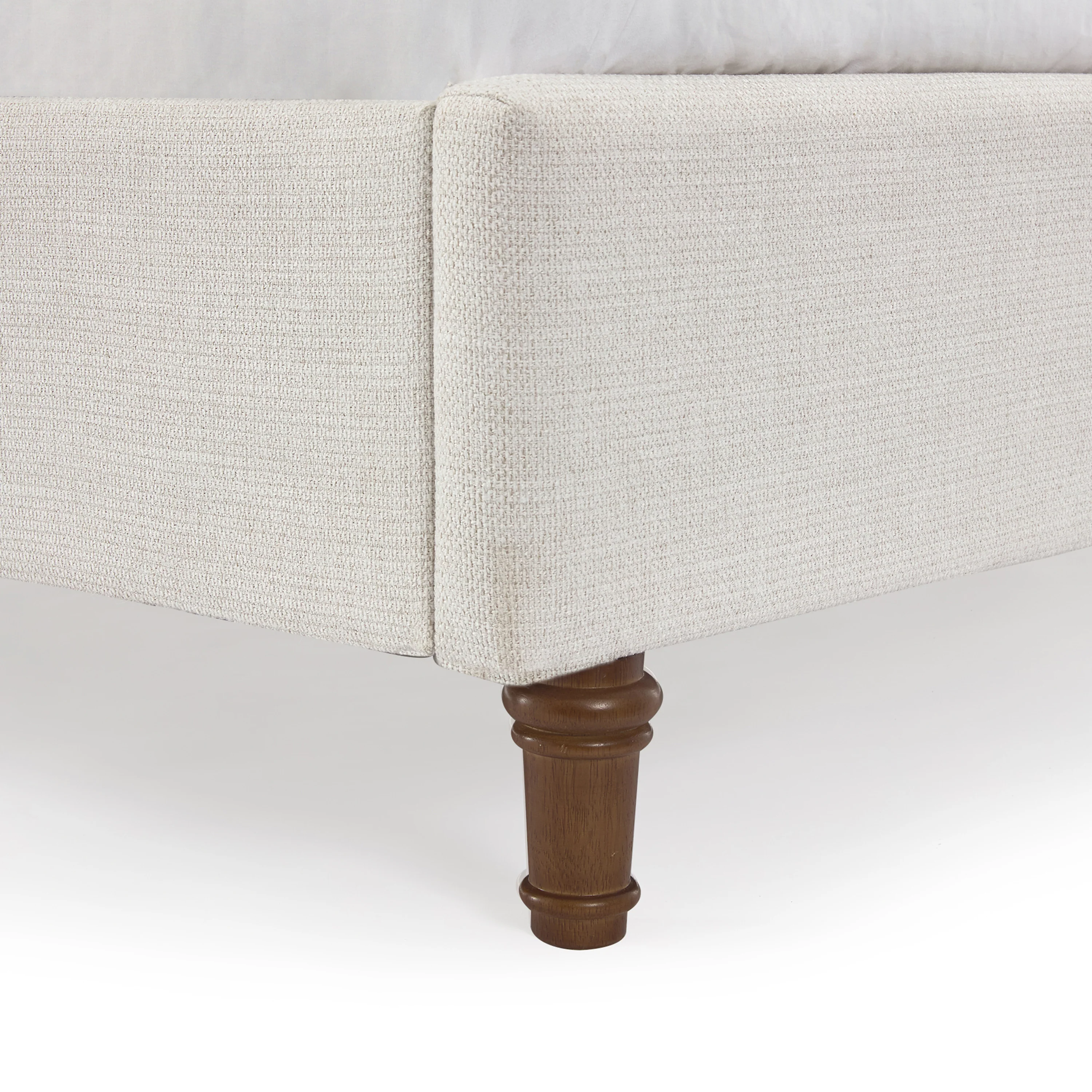 Bobbee King Indoor Upholstered Metal Tall Headboard Bed with Wingback - furnishings