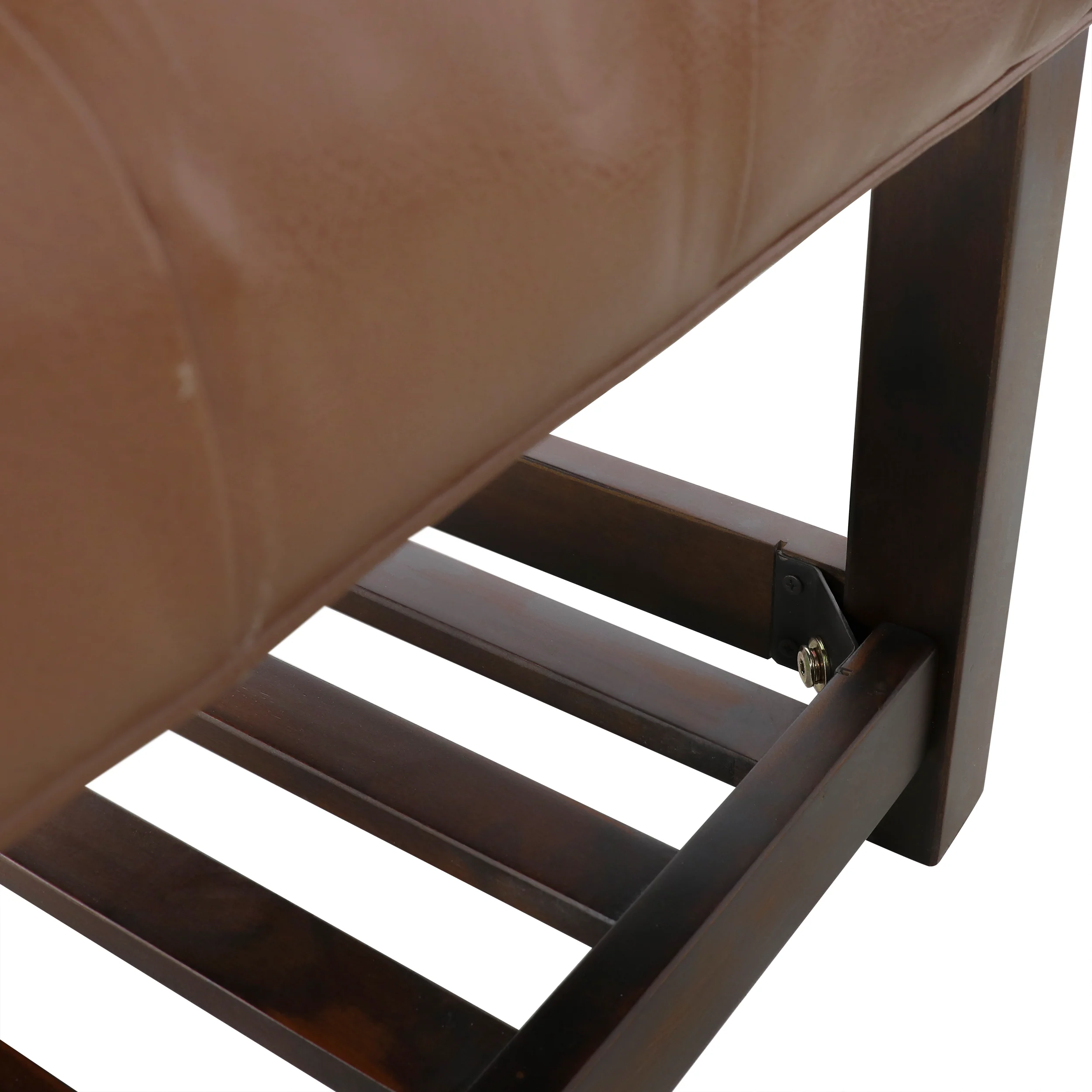 Pelon Contemporary Button Tufted Bench with Shelf - furnishings