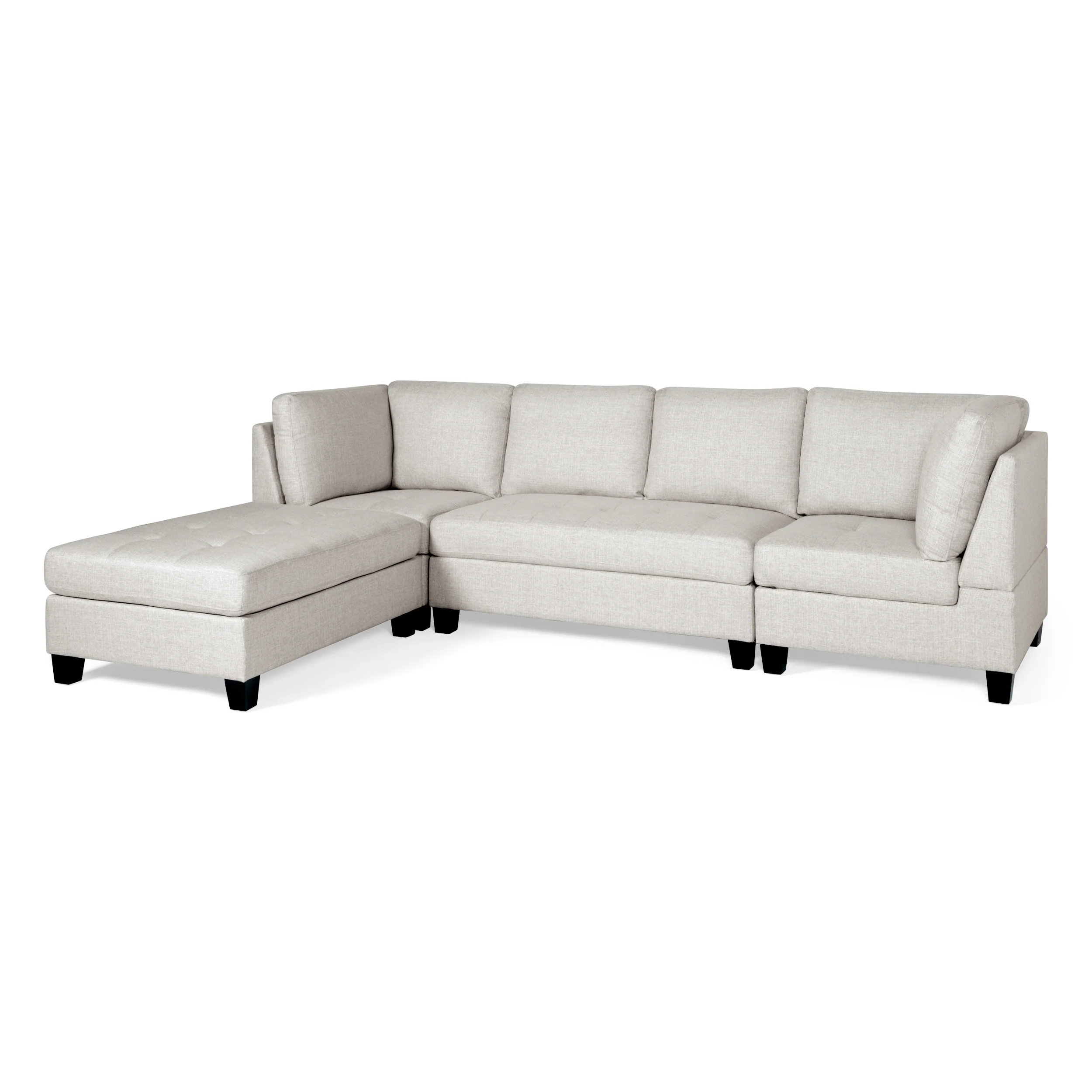 Ellawyn Contemporary 4 Seater Fabric Sectional - furnishings