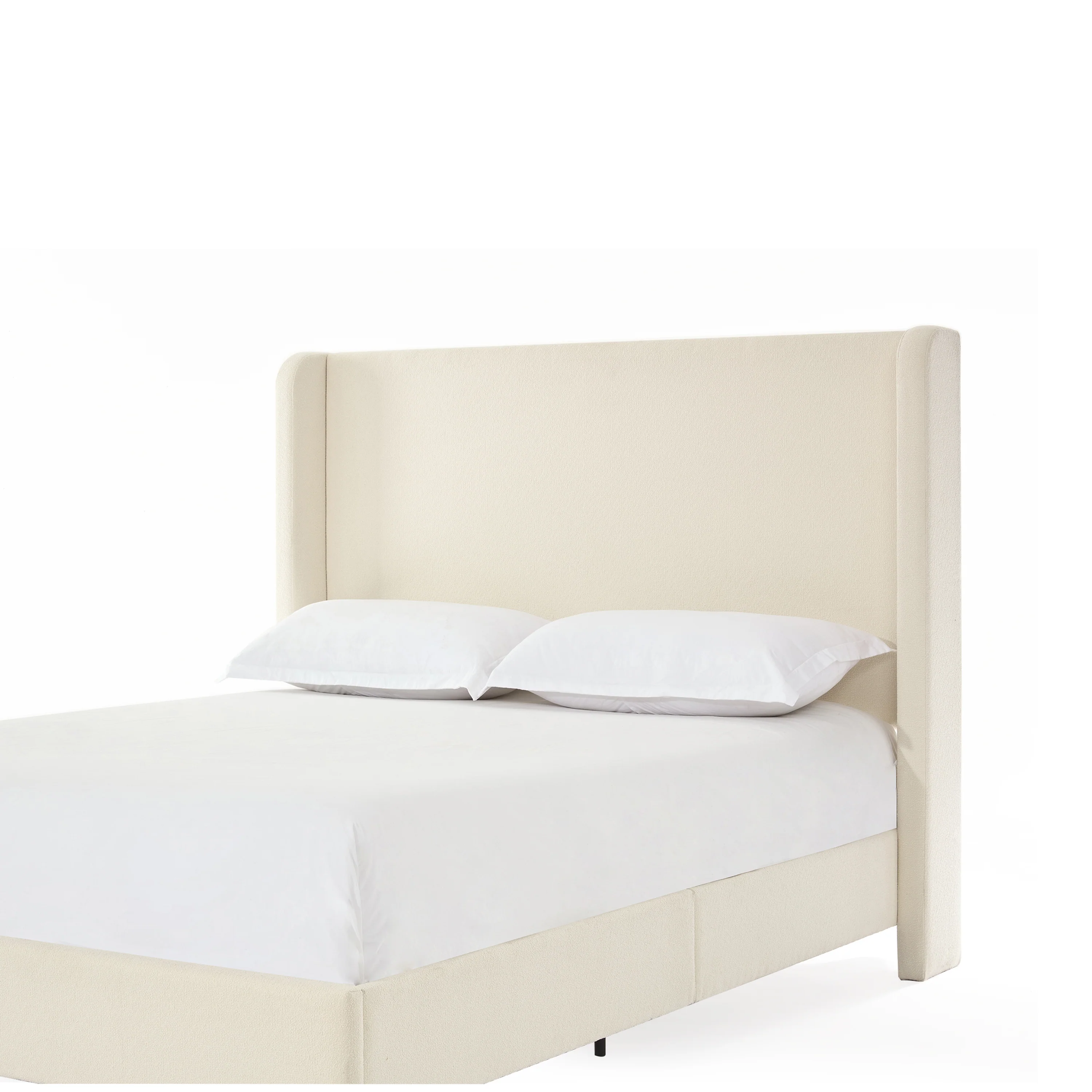 Bohdi Queen Indoor Upholstered Metal Tall Headboard Bed with Wingback - furnishings