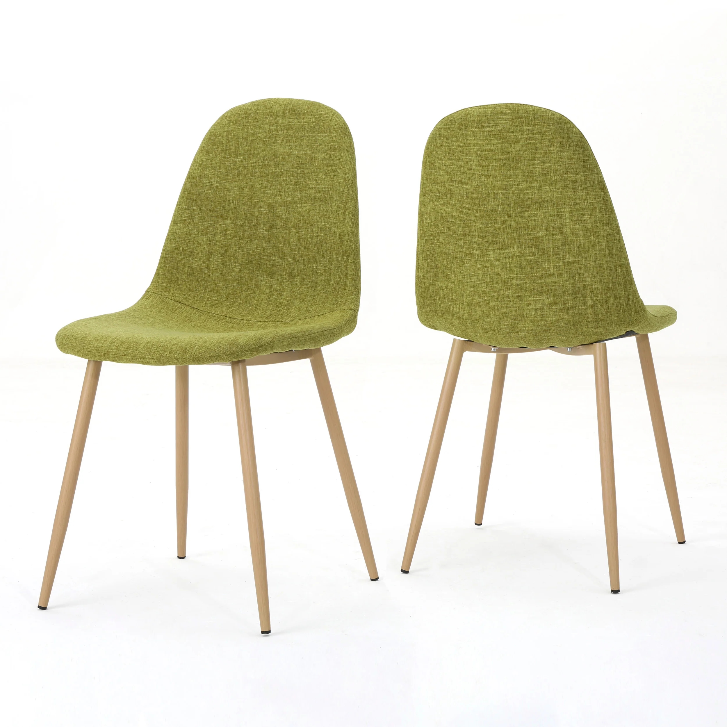 Resta Mid Century Fabric Dining Chairs with Wood Finished Metal Legs (Set of 2) - furnishings