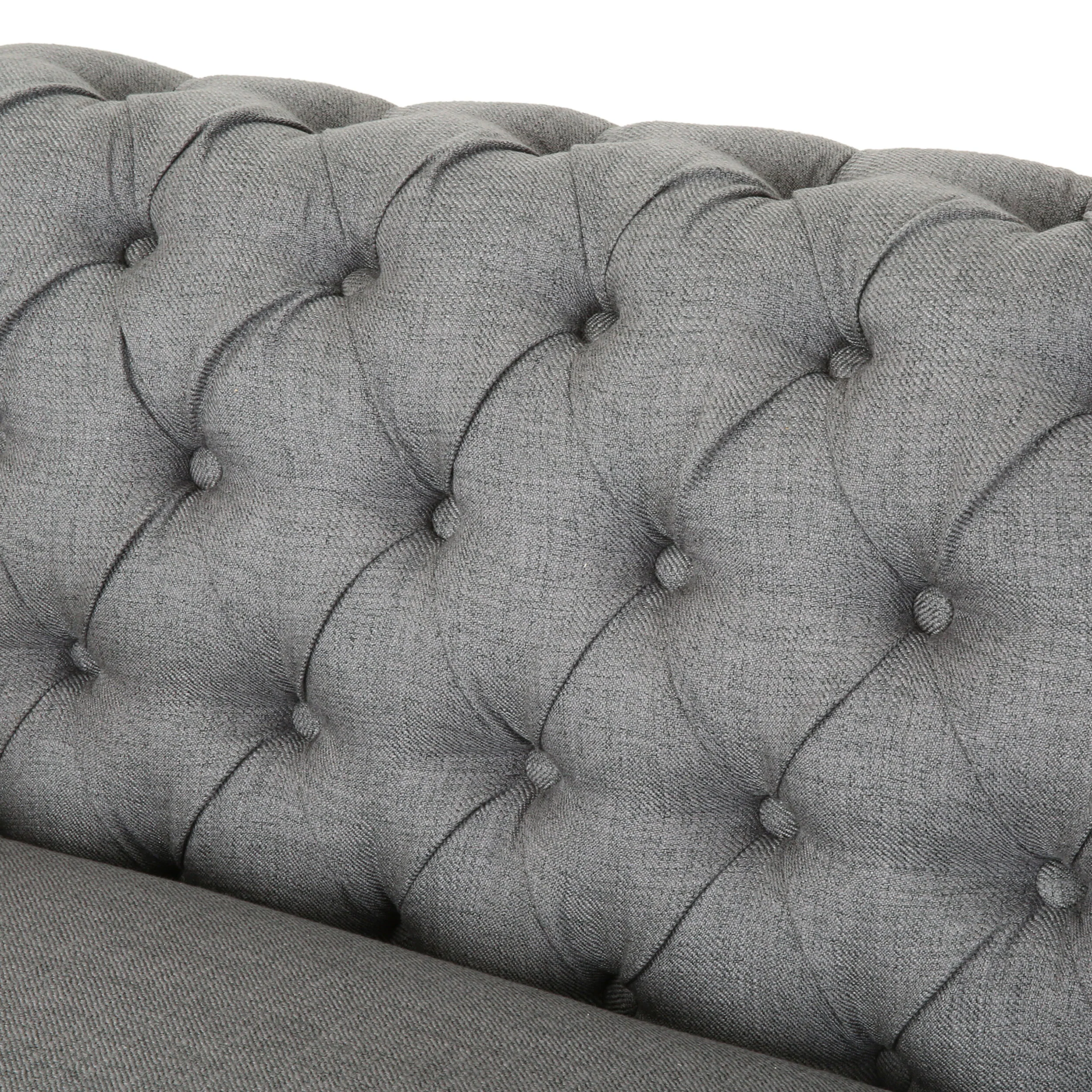 Rebecca 5 Seater Tufted Fabric Chesterfield Sectional - furnishings