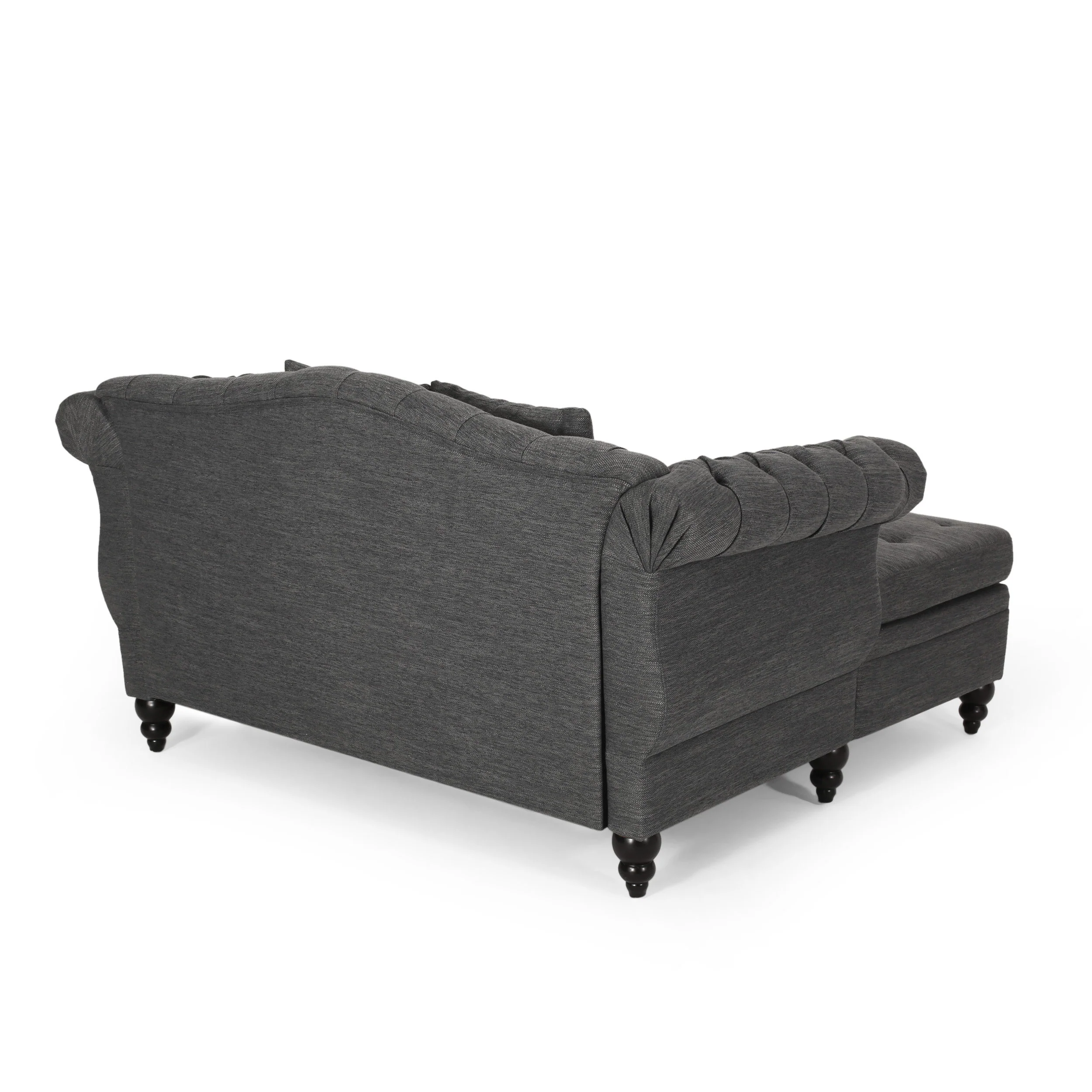 Horeb Contemporary Tufted Double Chaise Lounge with Accent Pillows - furnishings