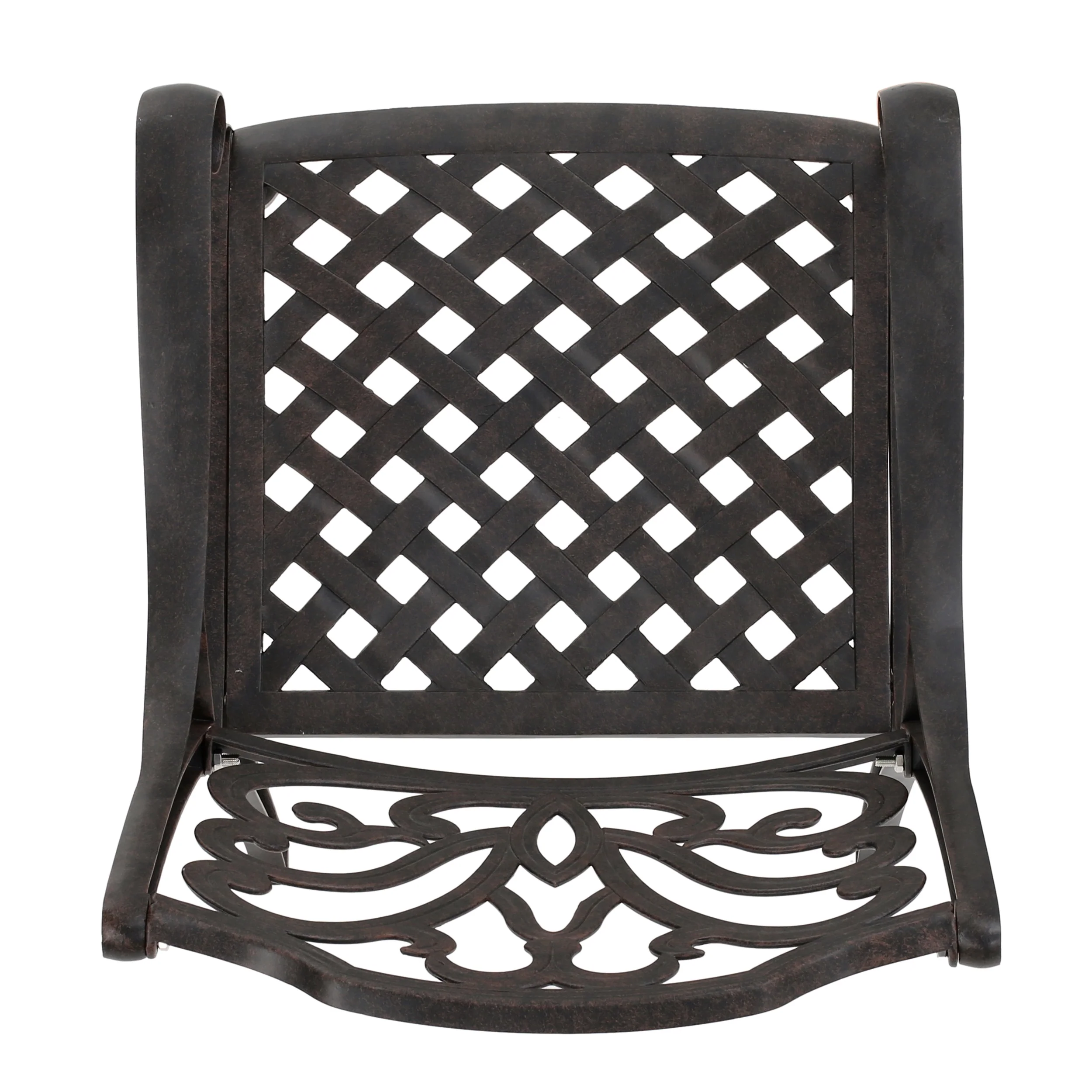 Calandra Outdoor 5 Piece Bronze Cast Aluminum Circular Dining Set - furnishings