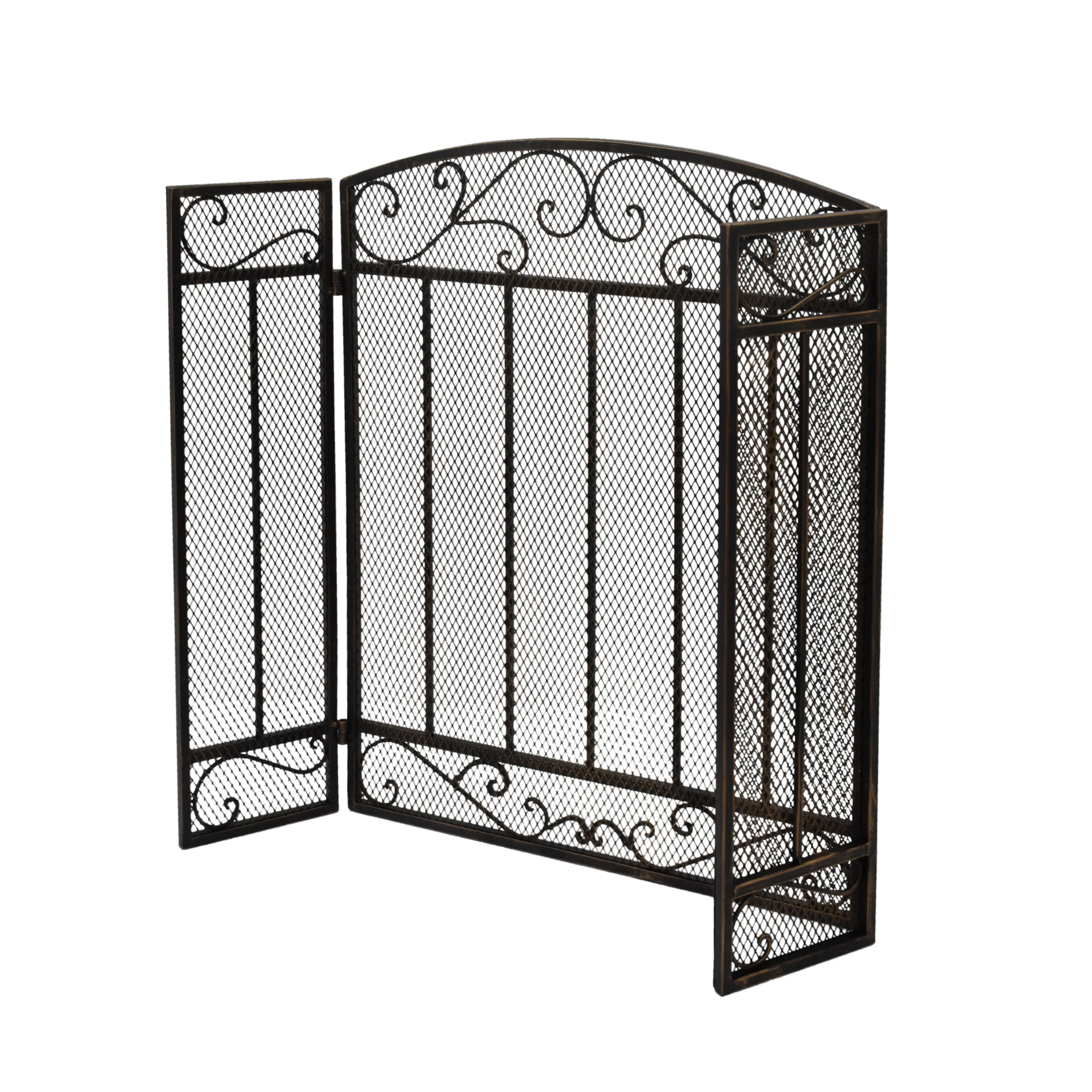 Fernando Contemporary Three Panel Iron Firescreen - furnishings