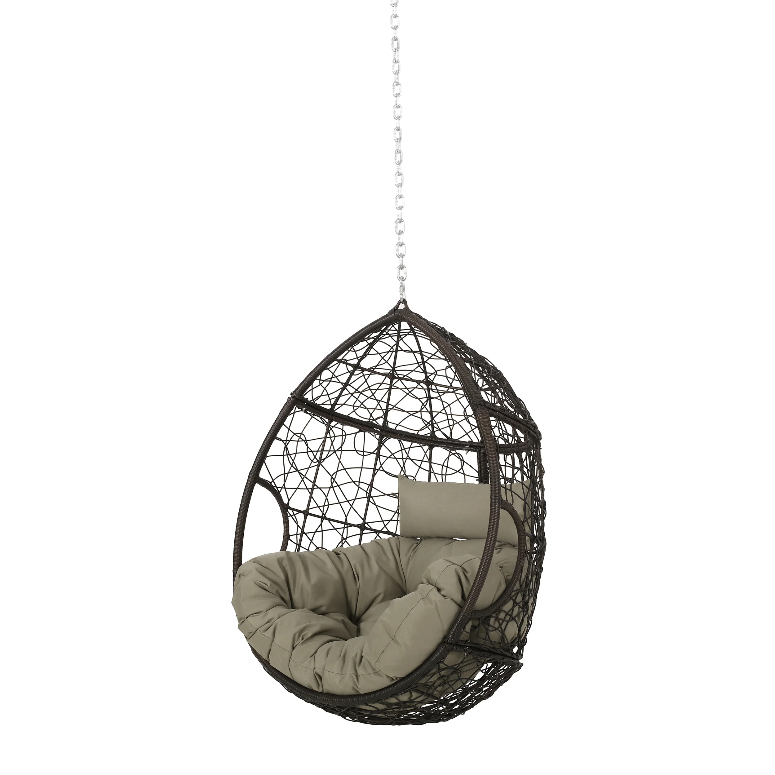 Alannah Outdoor and Indoor Wicker Hanging Chair with 8 Foot Chain (NO STAND) - furnishings