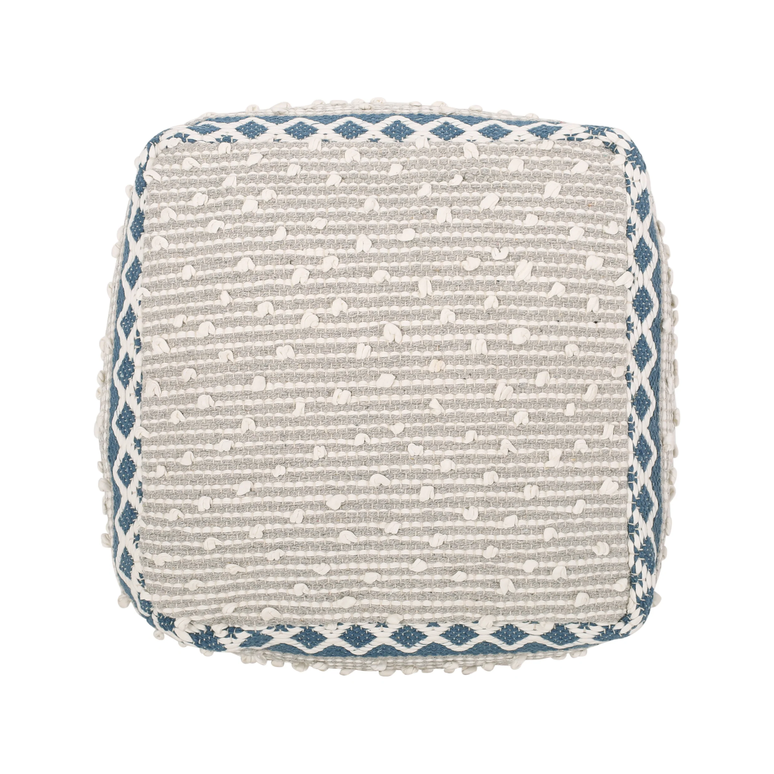 Amiyrah Hand-Crafted Cotton Cube Pouf - furnishings