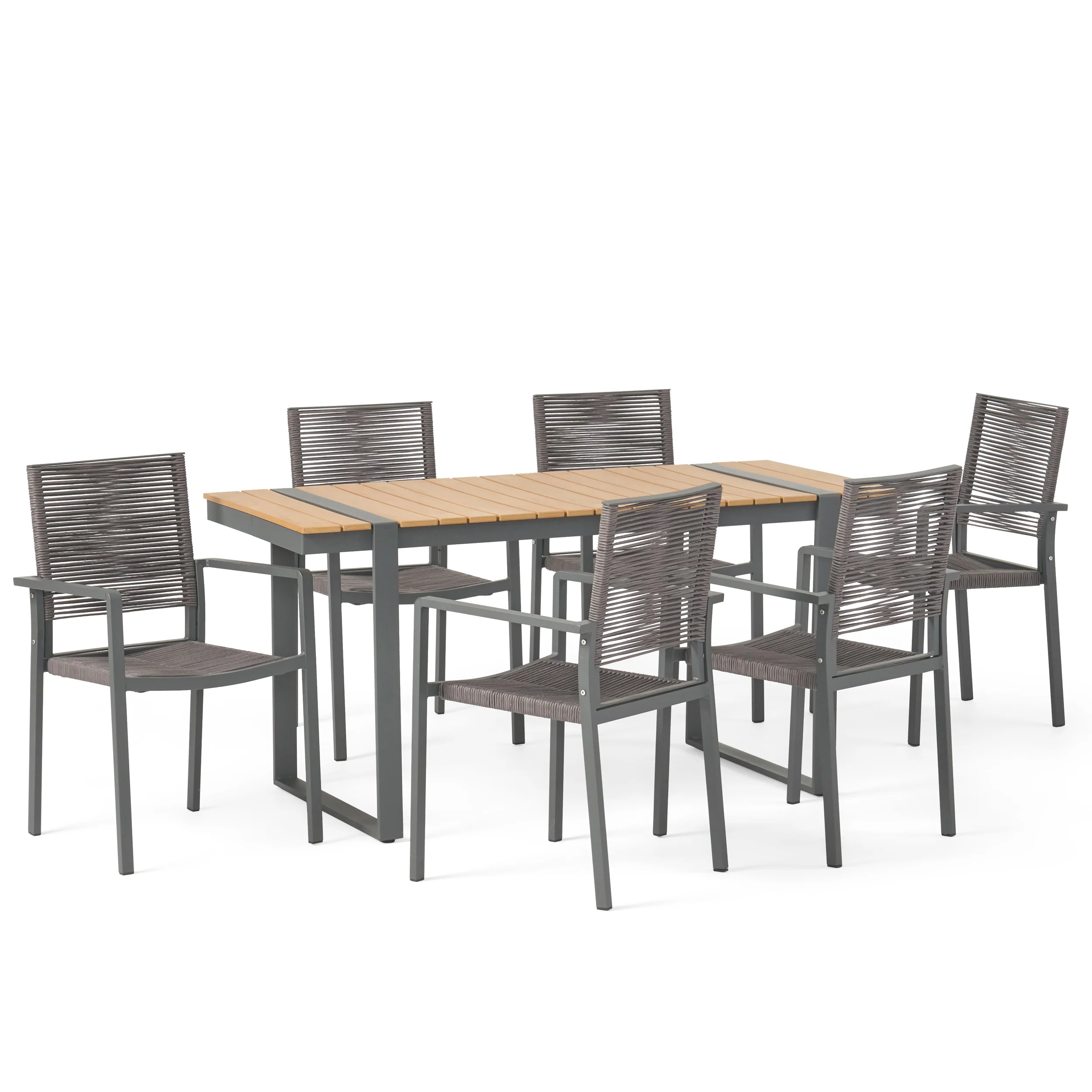 Quay Outdoor 7 Piece Aluminum Dining Set - furnishings