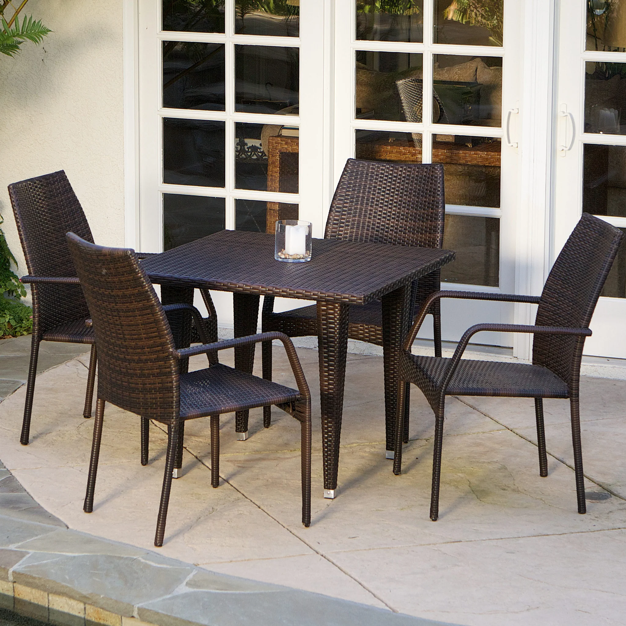 Michael 5 Piece Outdoor Wicker Dining Set - furnishings