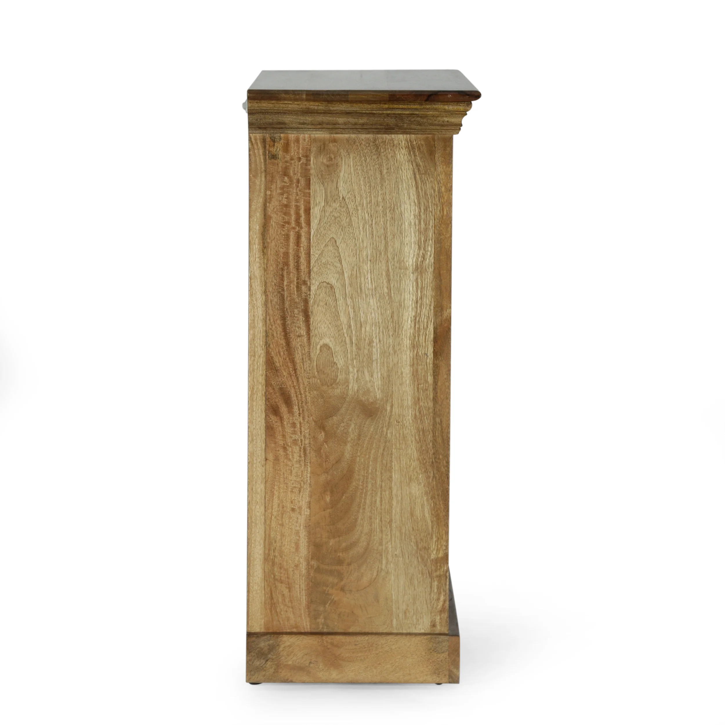 Toccoa Boho Handcrafted Mango Wood Bookcase, Walnut and Distressed White - furnishings