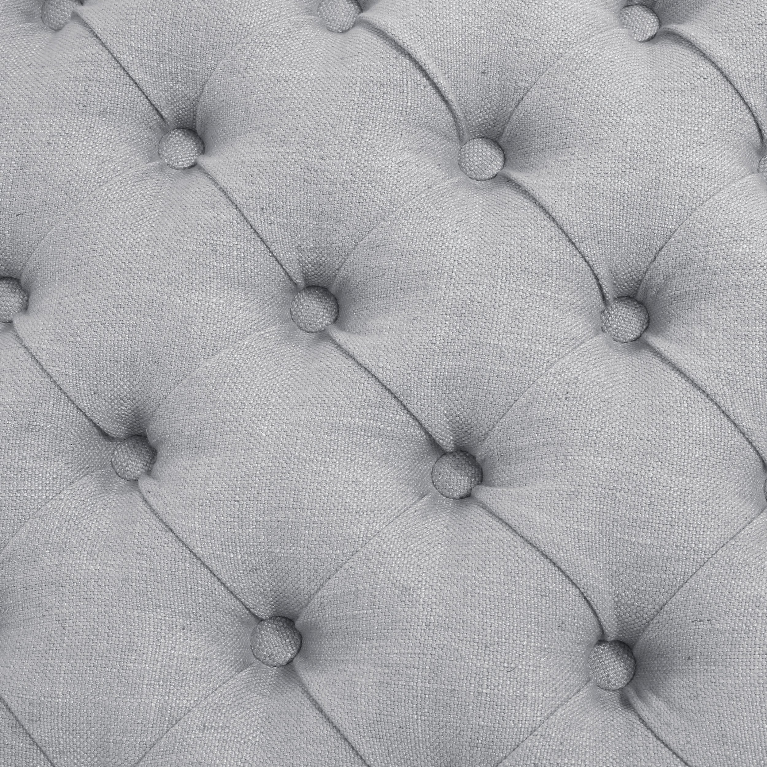 Charlemagne Rolled Arm Tufted Fabric Storage Ottoman Bench - furnishings