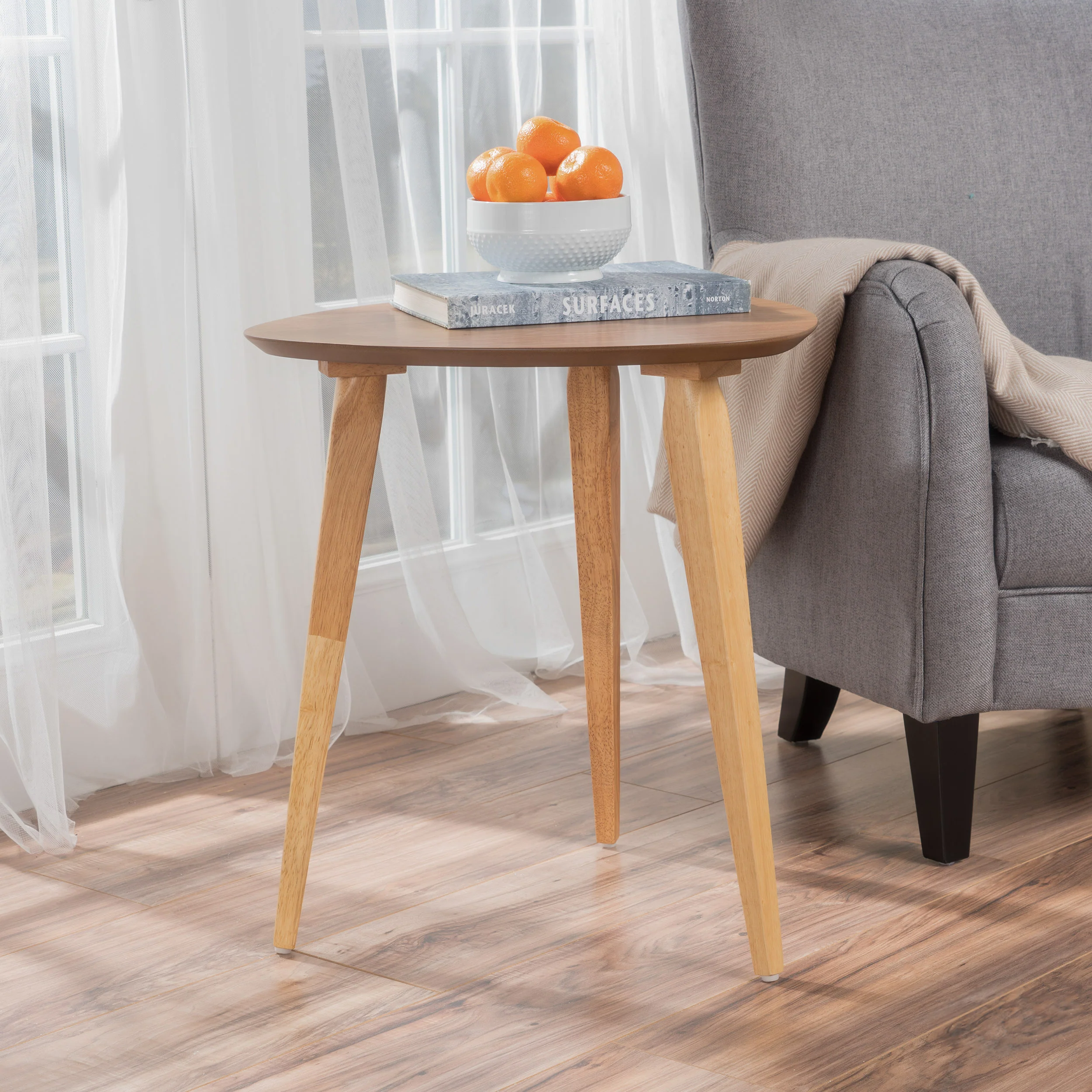Finnian Modernistic Designed Wood Finish End Table - furnishings