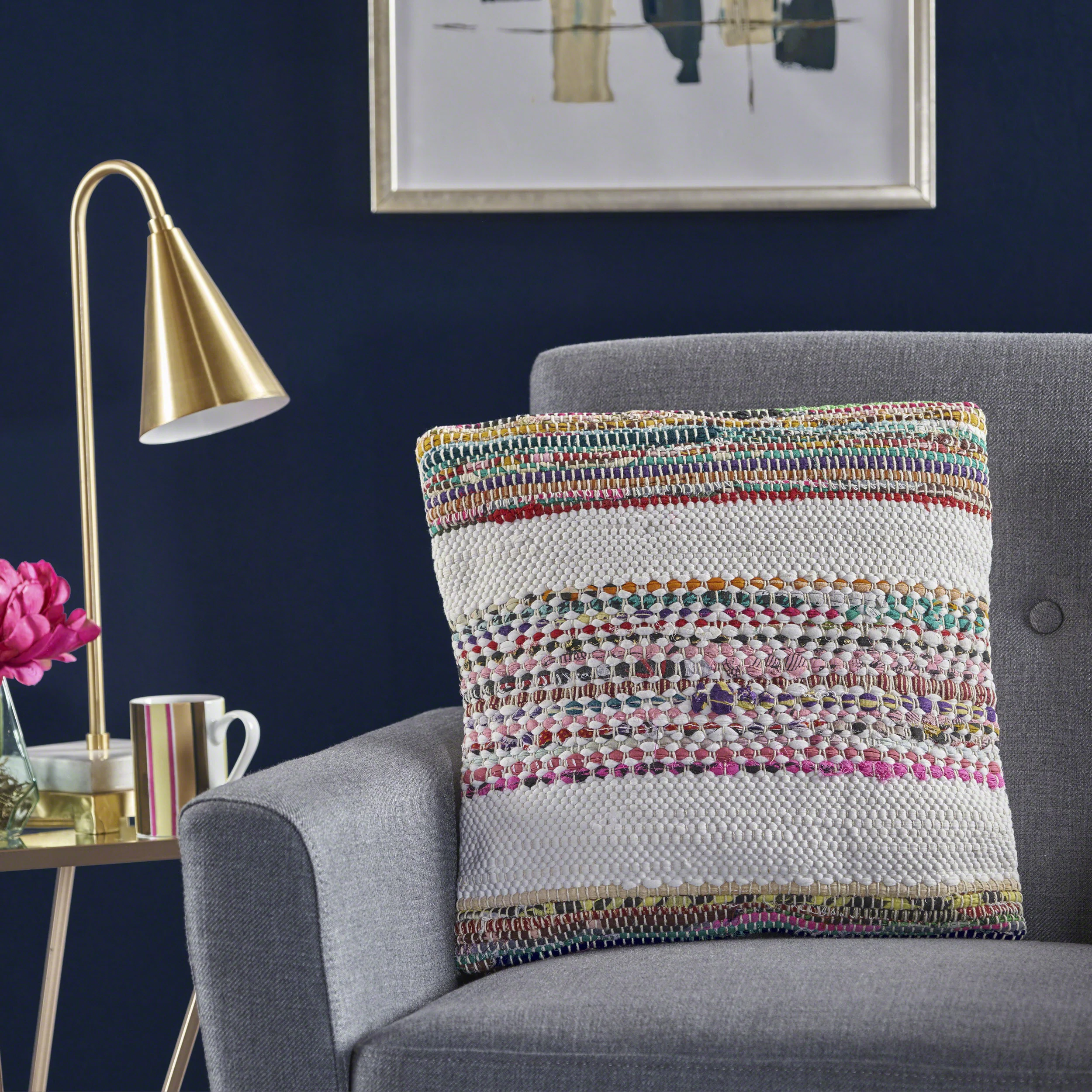 Dover Handcrafted Boho Fabric Pillow - furnishings