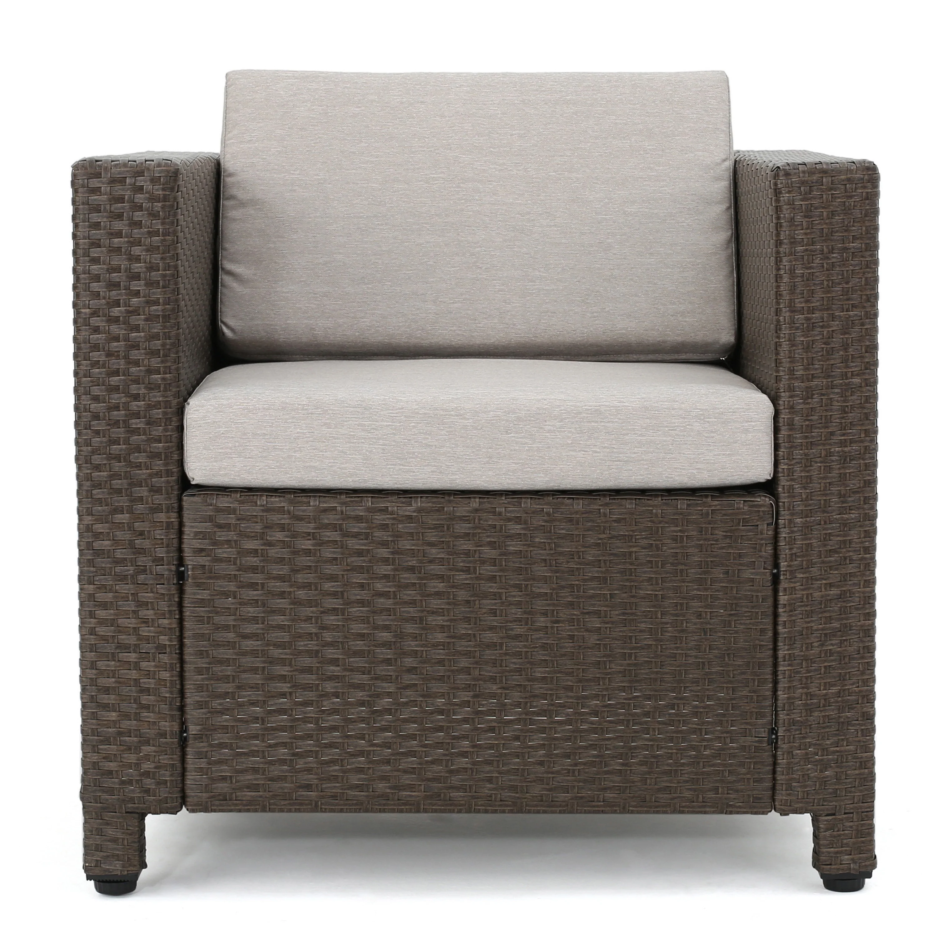 Venice 6-Seater Outdoor Brown PE Wicker Sofa Set with Coffee Table - furnishings