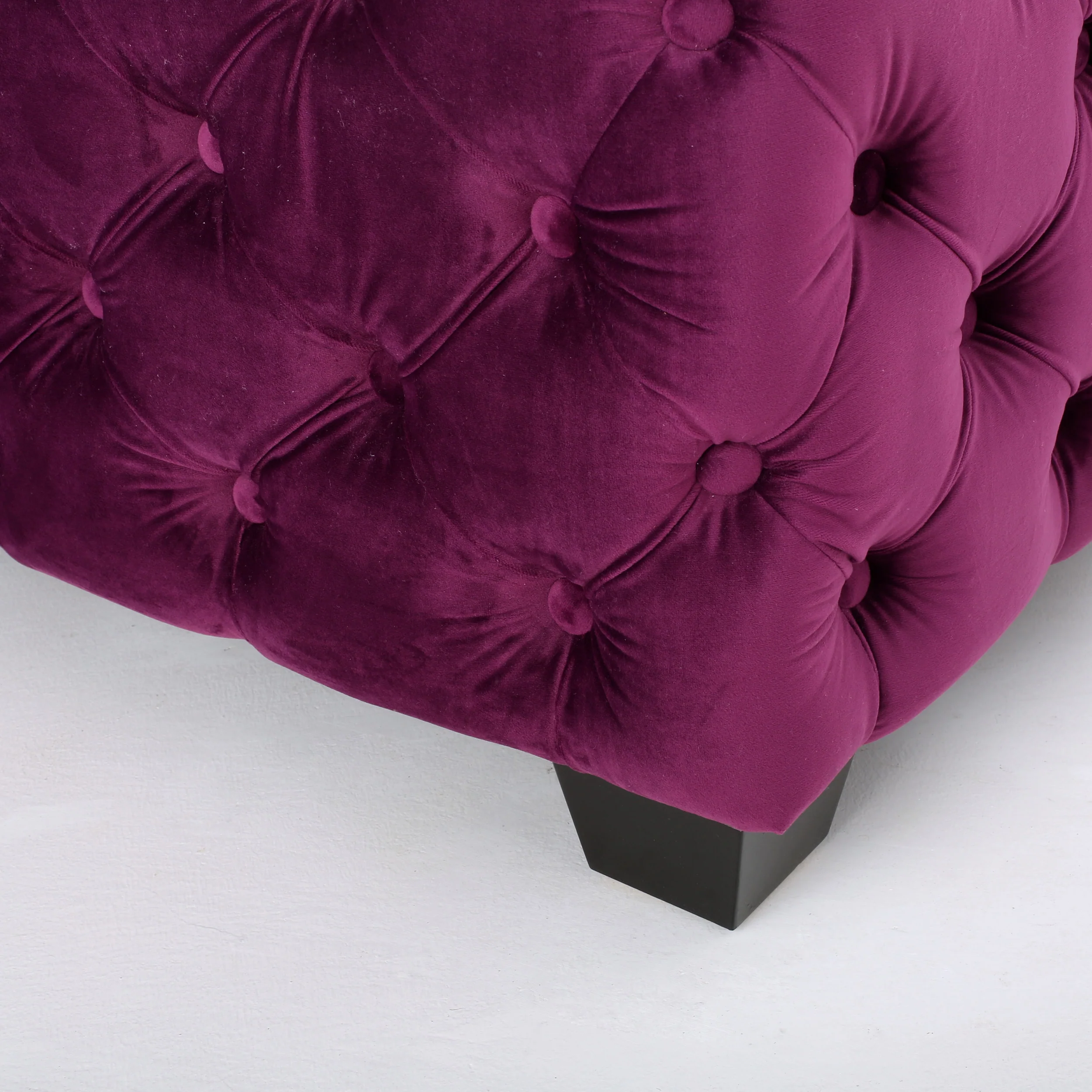 Provence Tufted New Velvet Fabric Ottoman Pouf - furnishings