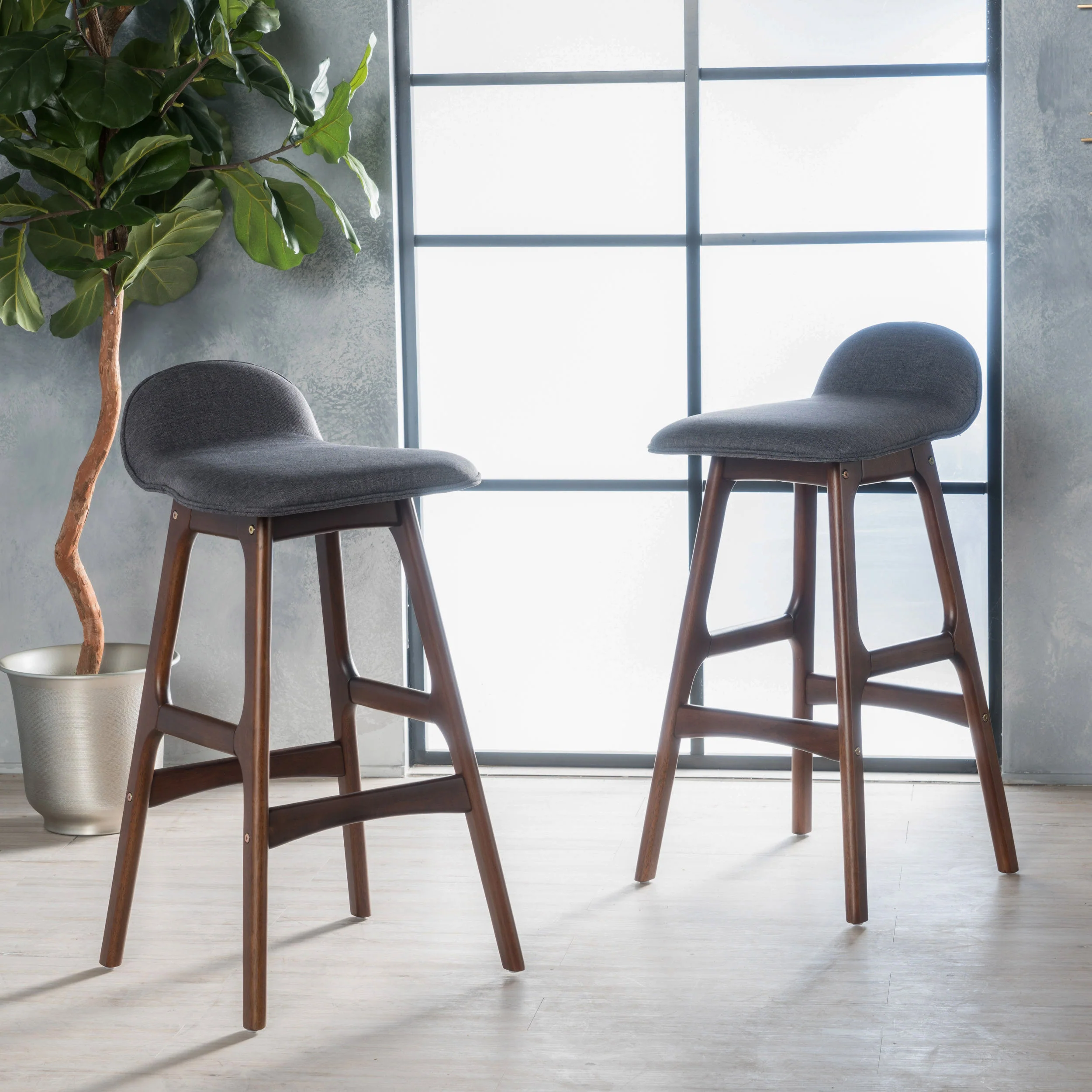 Tolle 29-Inch Mid-Century Design Low Back Fabric Bar Chair (Set of 2) - furnishings