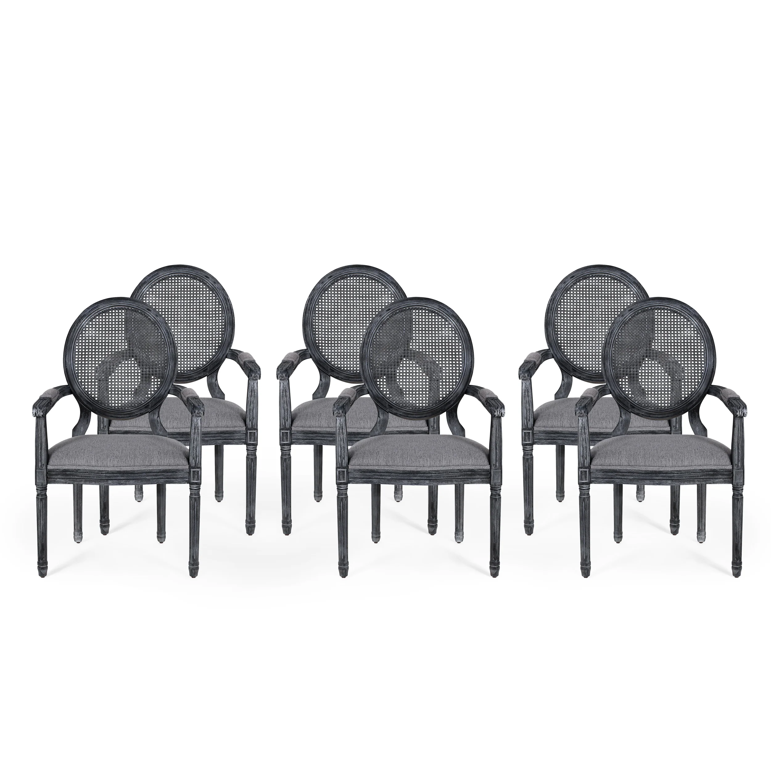 Aisenbrey French Country Wood and Cane Upholstered Dining Chair - furnishings