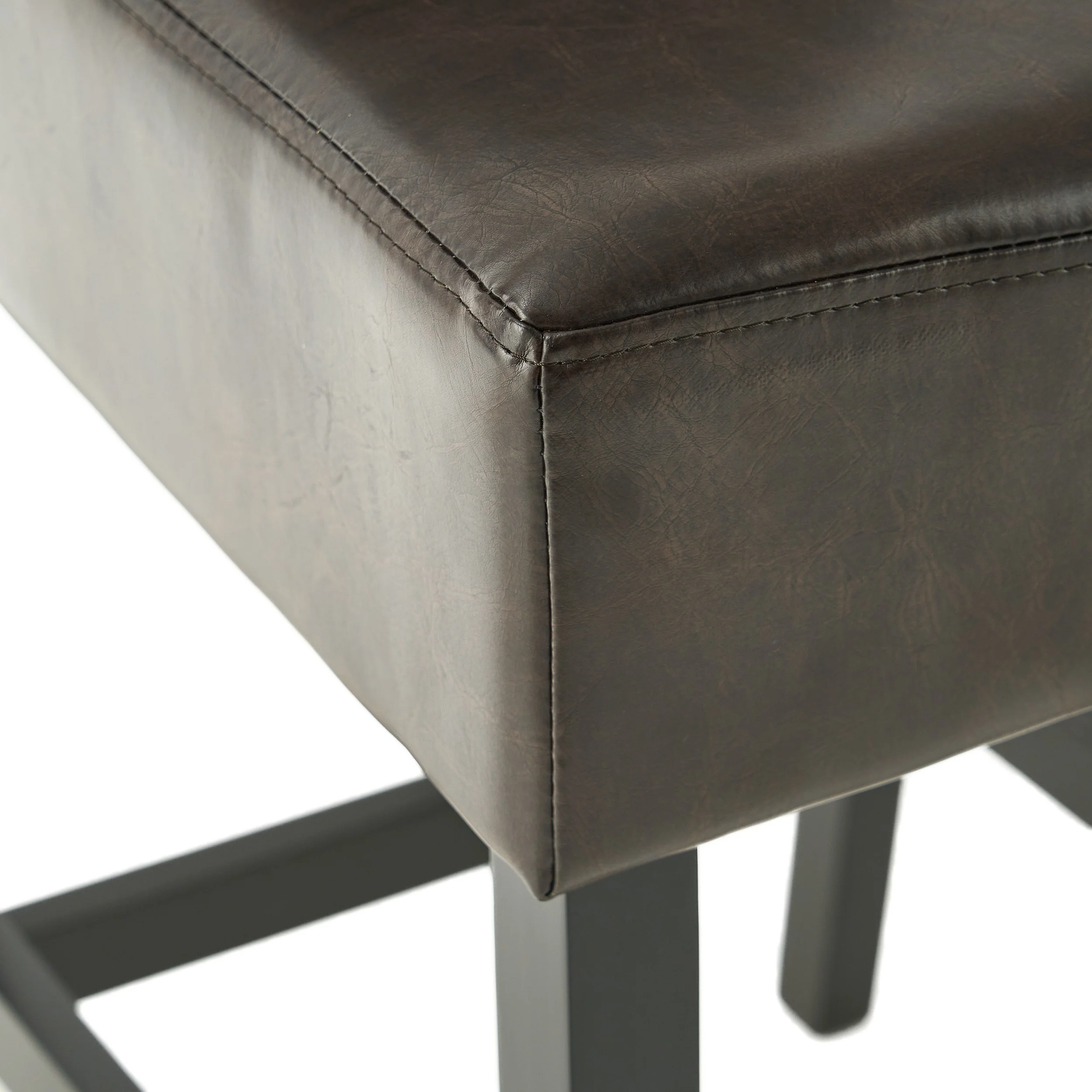 Seigel 19-Inch Brown Bonded Leather Counter Stool (Set of 2) - furnishings