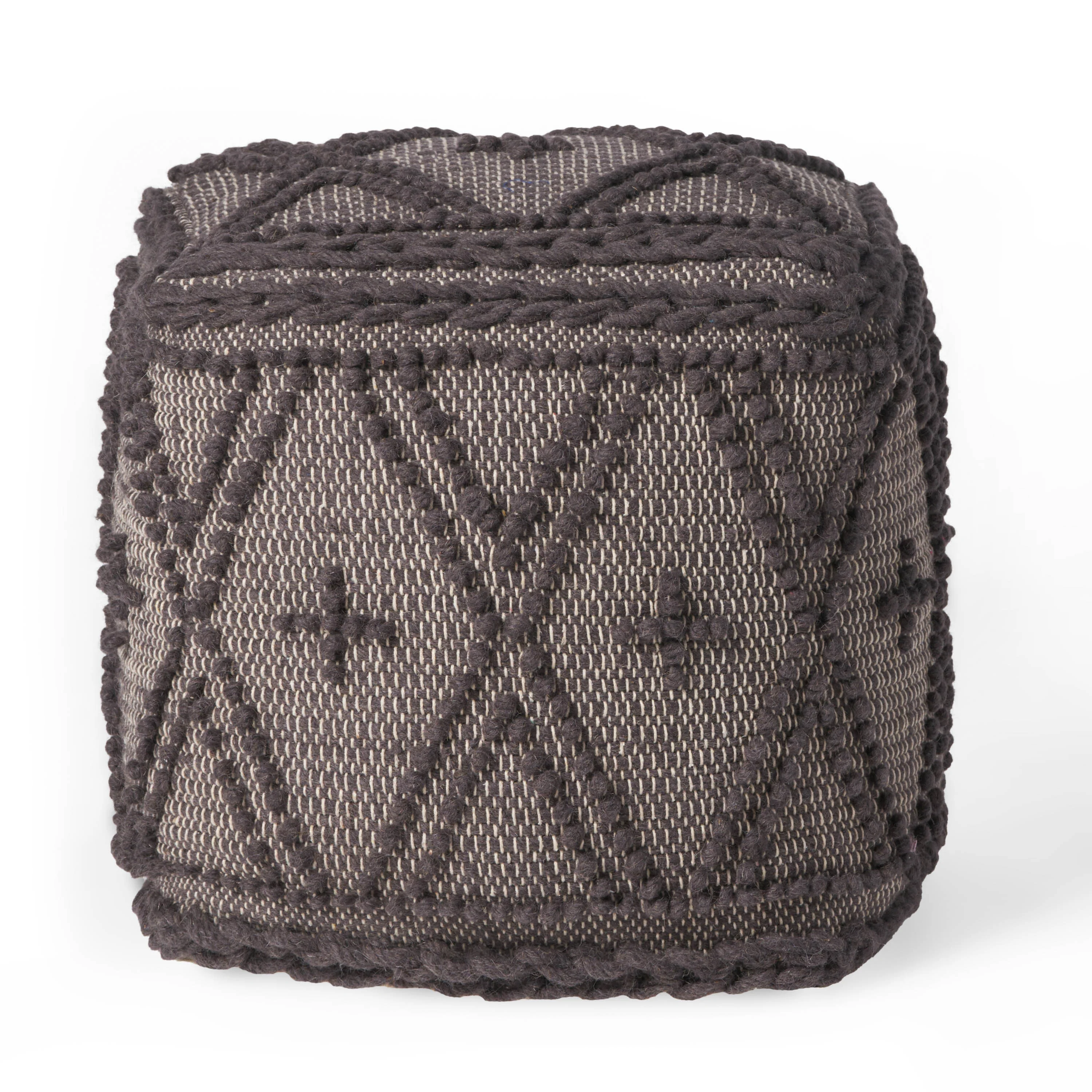 Truda Boho Handcrafted Fabric Pouf - furnishings
