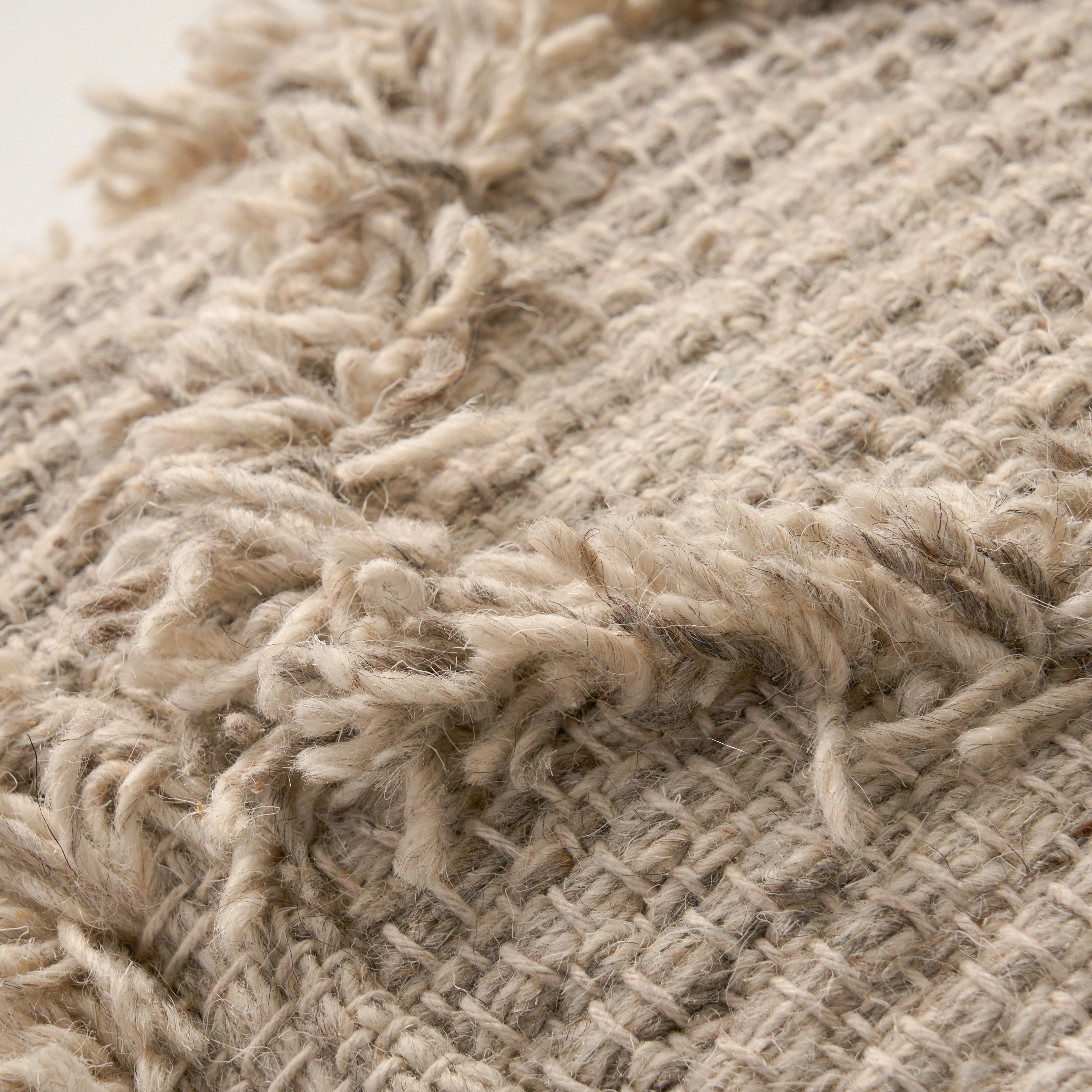 Viraj Boho Artisan Hand Woven Wool and Cotton Cube Pouf - furnishings
