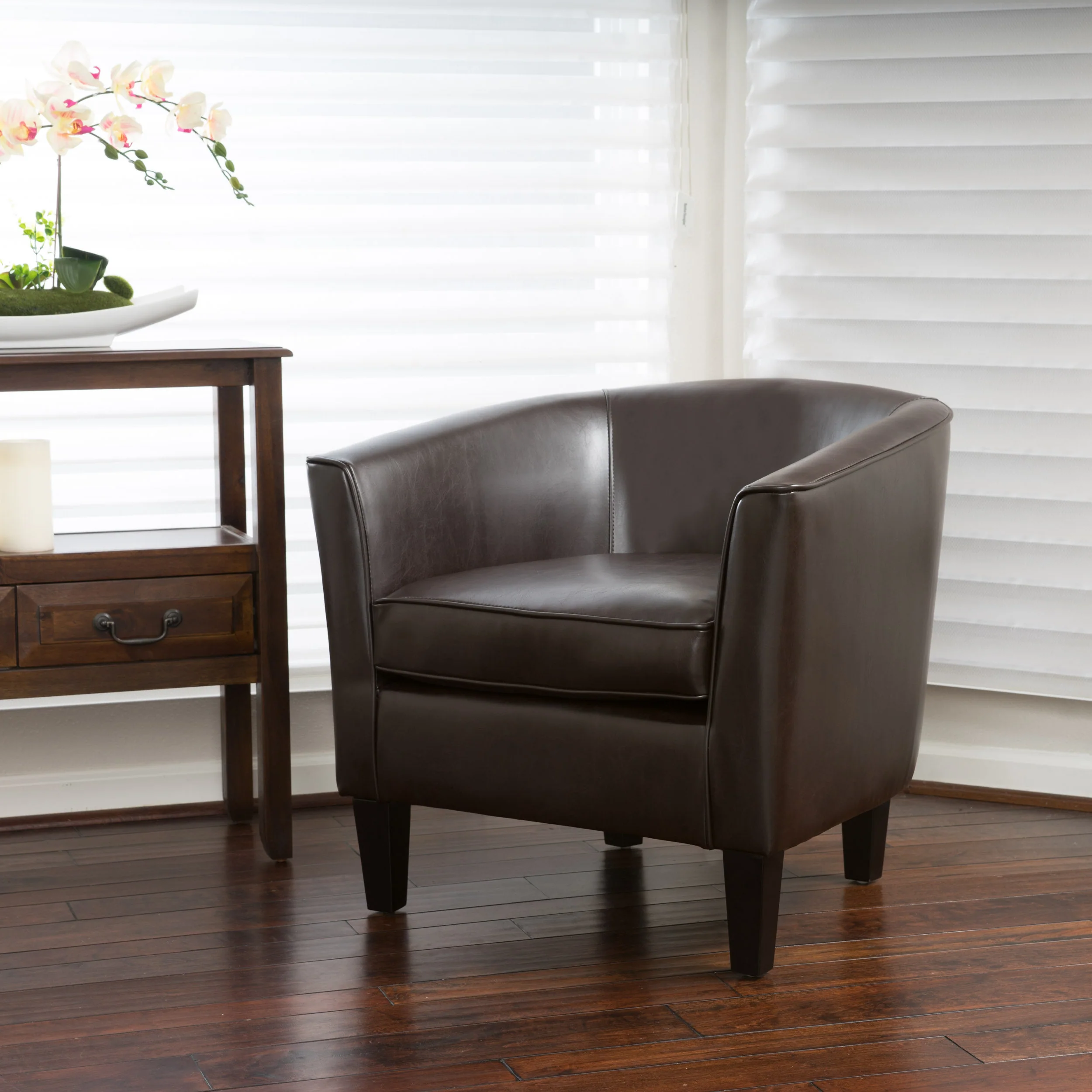 Gelston Brown Leather Club Chair - furnishings