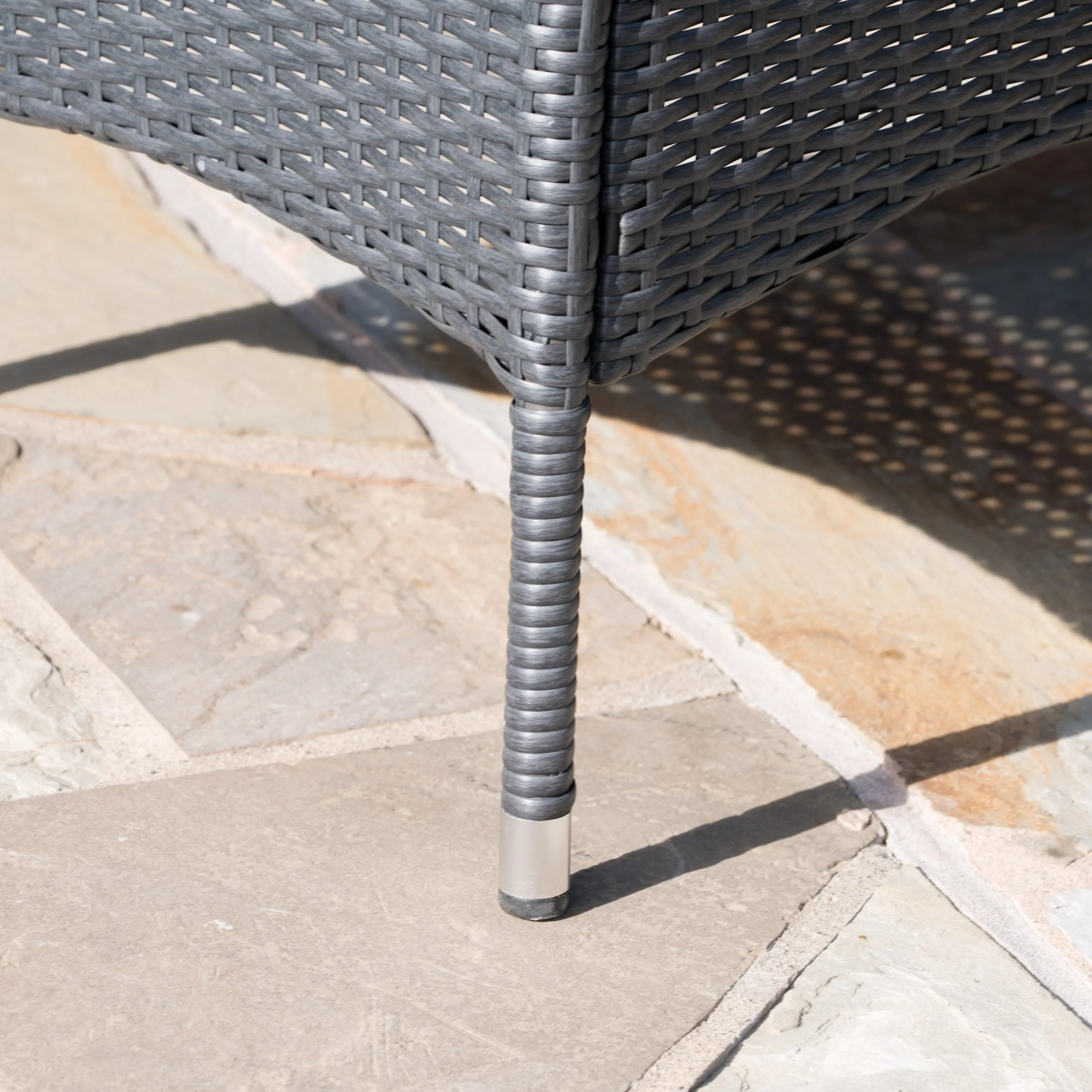 Jaston Outdoor 6 Piece Grey Wicker Dining Set - furnishings