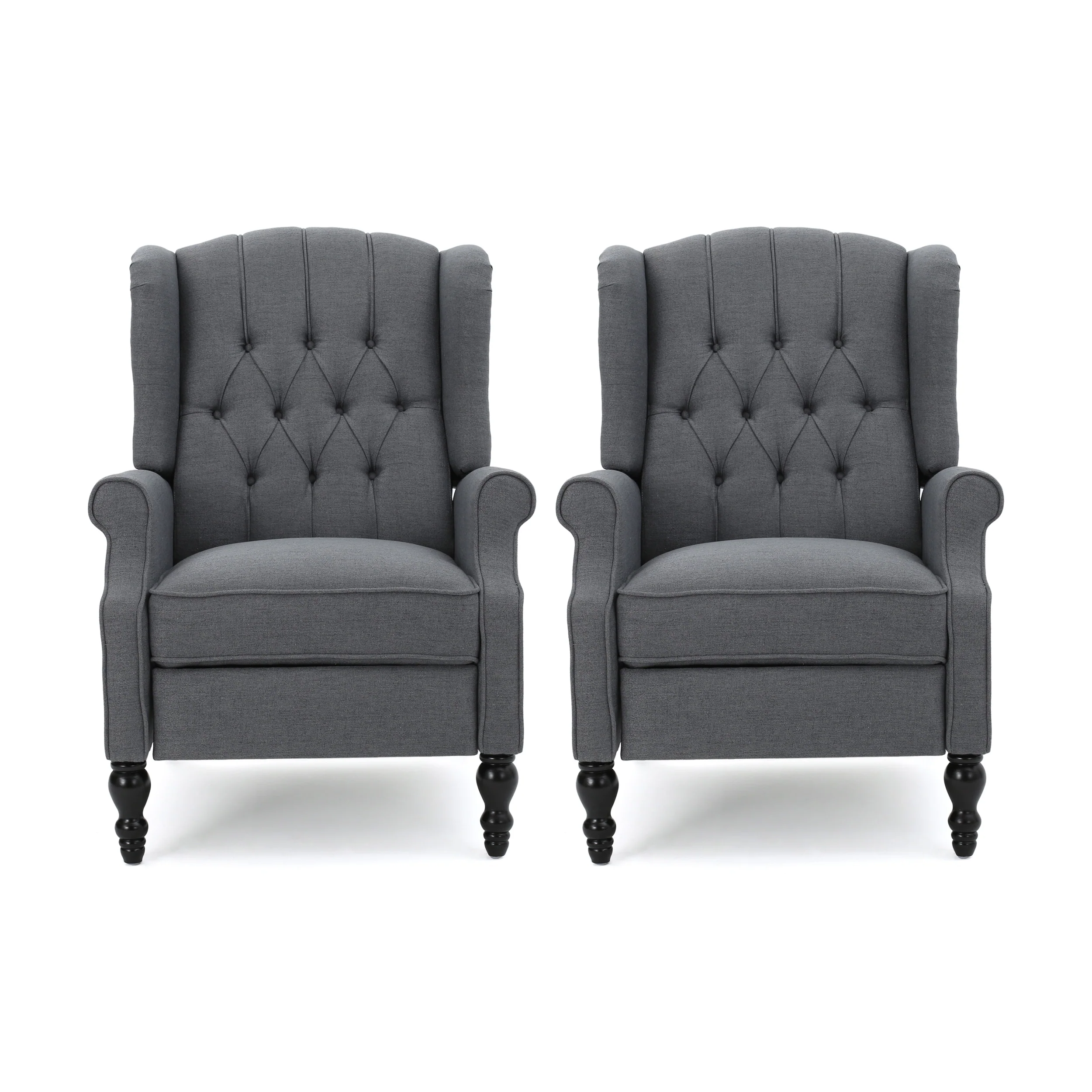 Elizabeth Contemporary Tufted Fabric Recliner (Set of 2) - furnishings