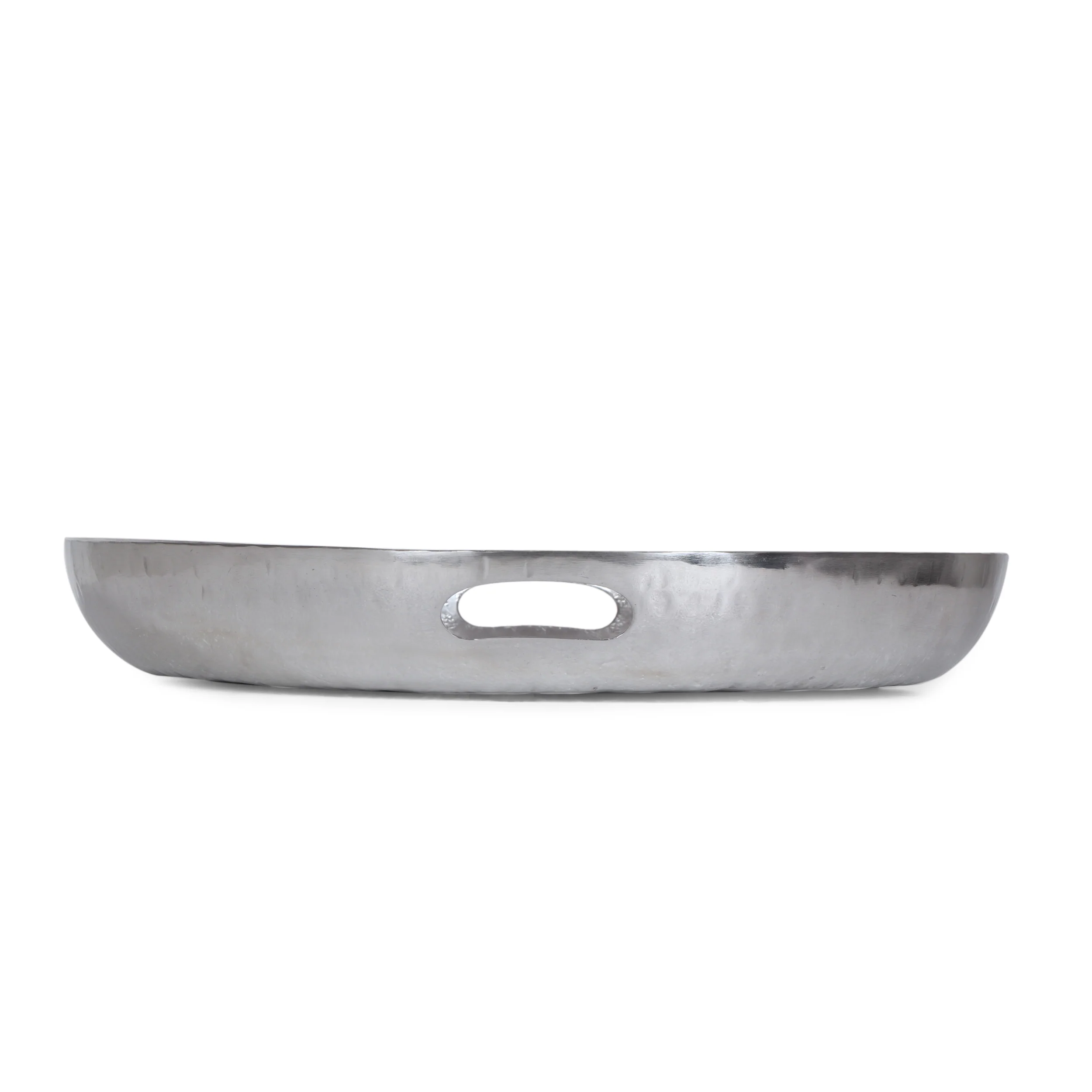 Dutile Handmade Hammered Aluminum Decorative Plate, Silver - furnishings