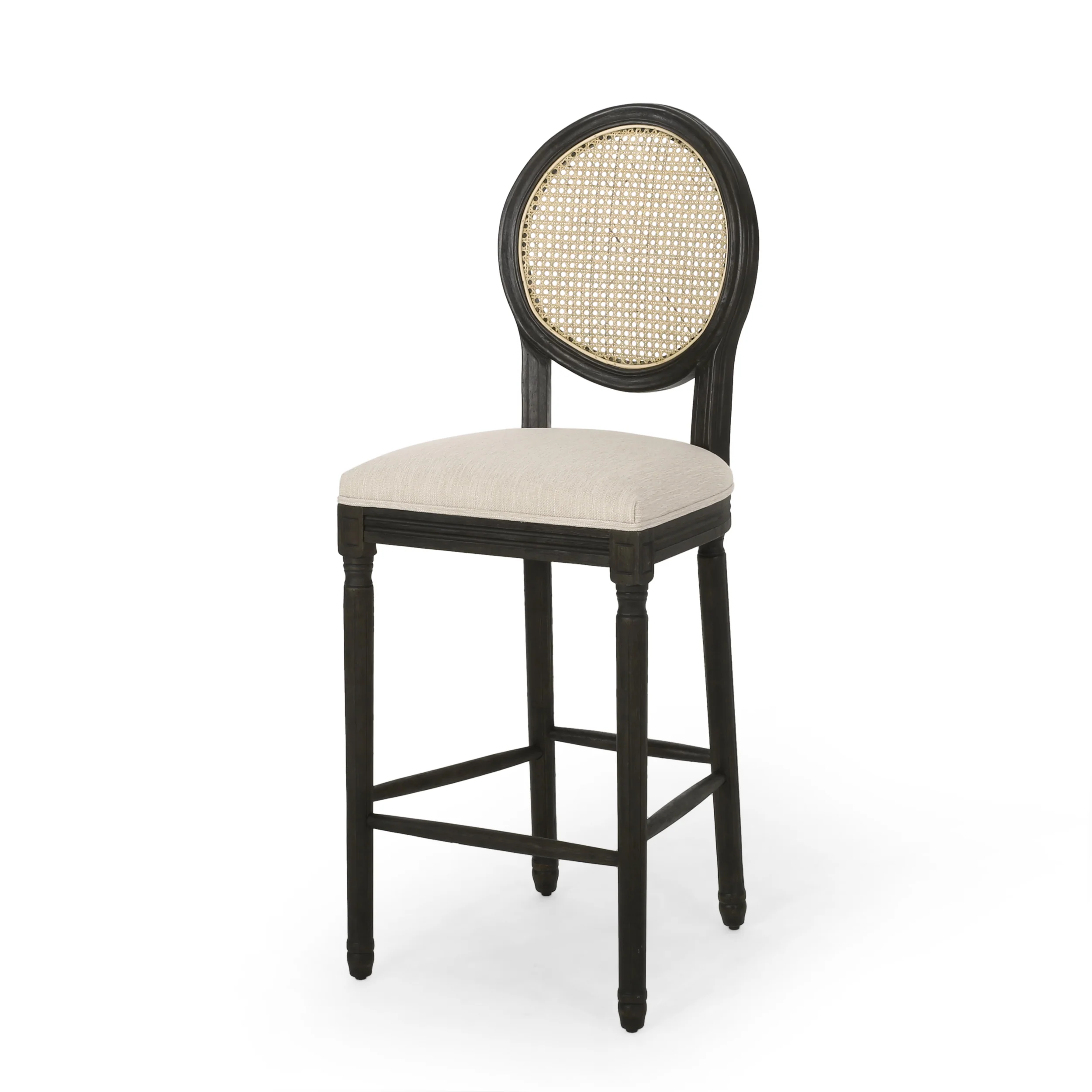Towner French Country Wooden Barstools with Upholstered Seating (Set of 2) - furnishings