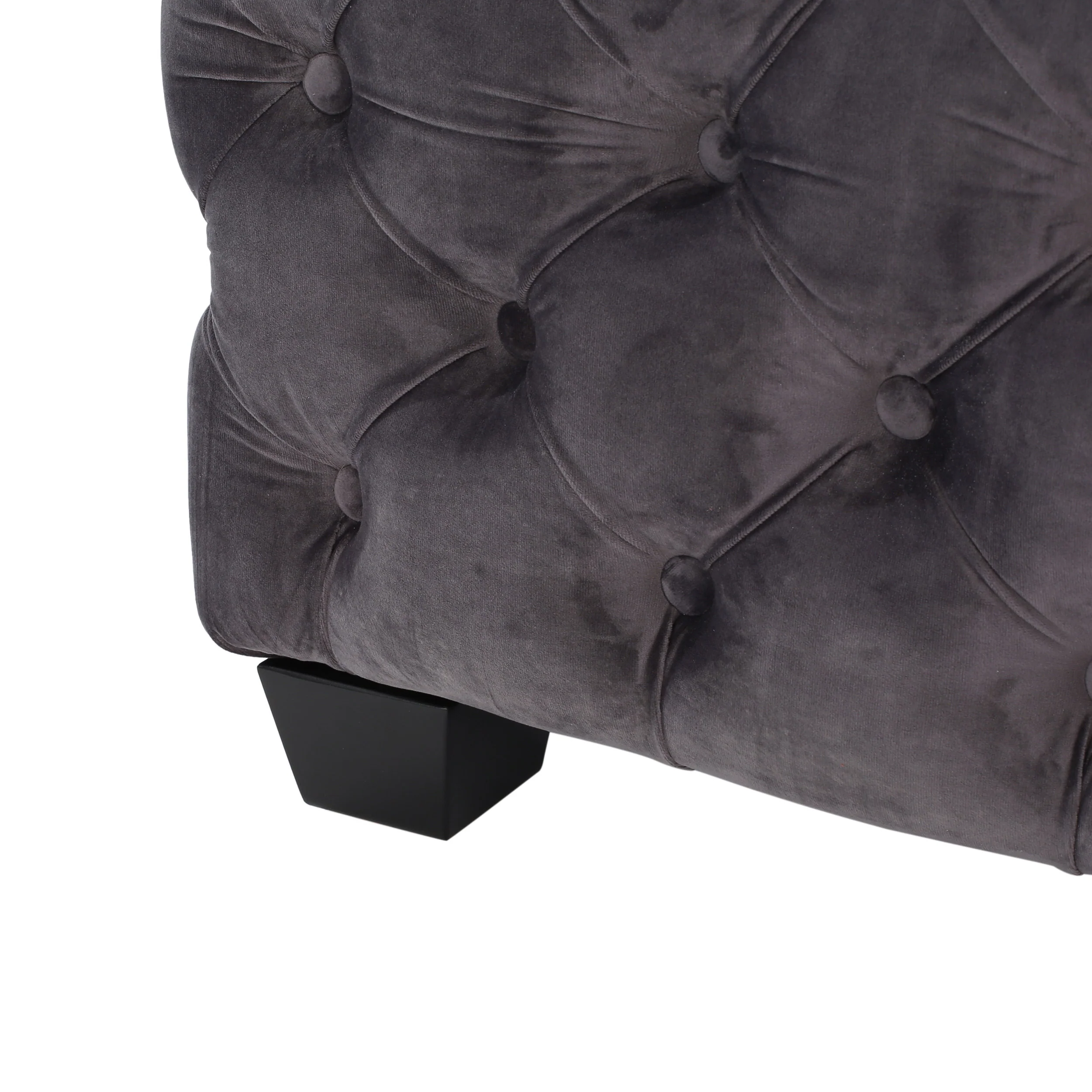 Provence Tufted New Velvet Fabric Ottoman Pouf - furnishings