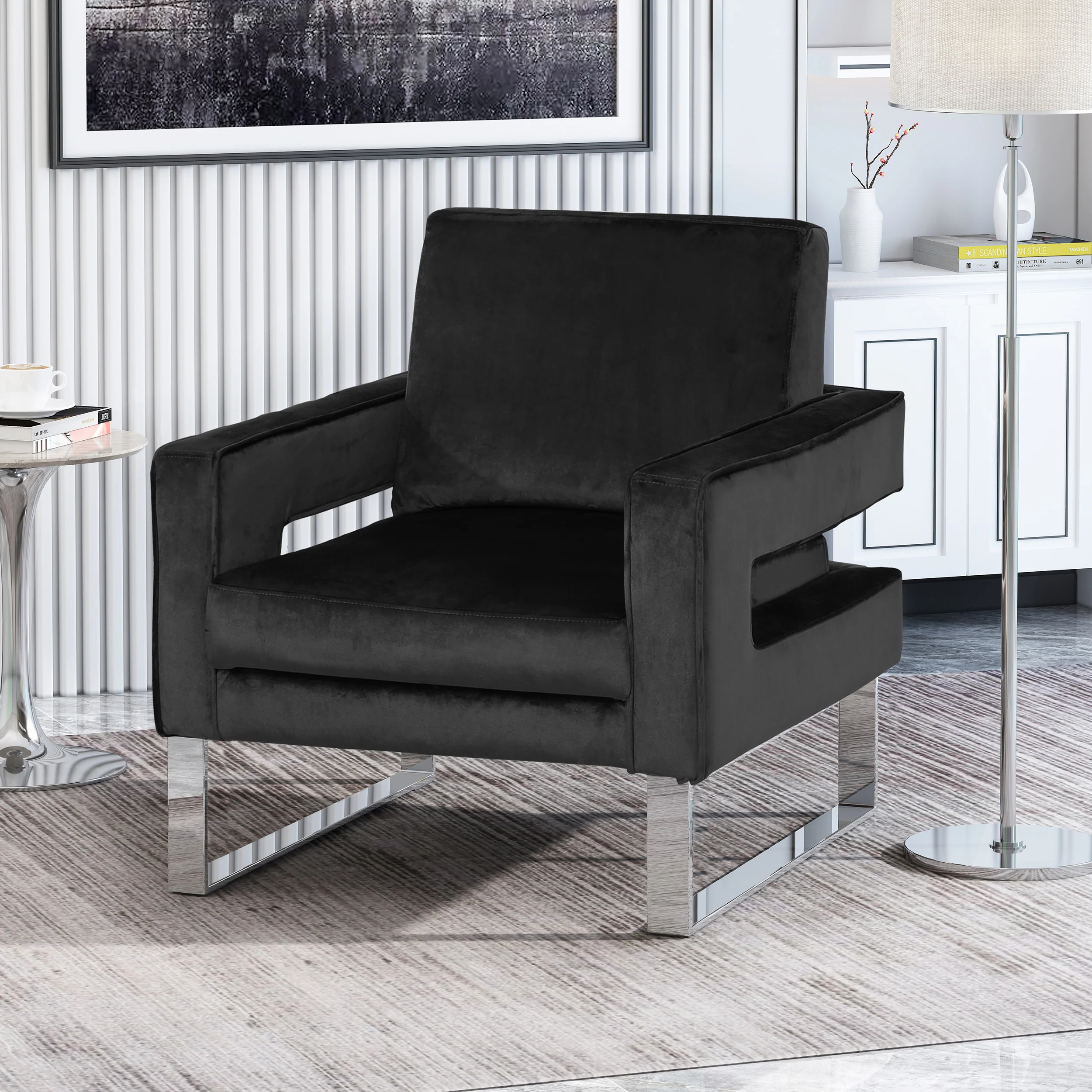 Alitzel Modern Glam Velvet Club Chair - furnishings
