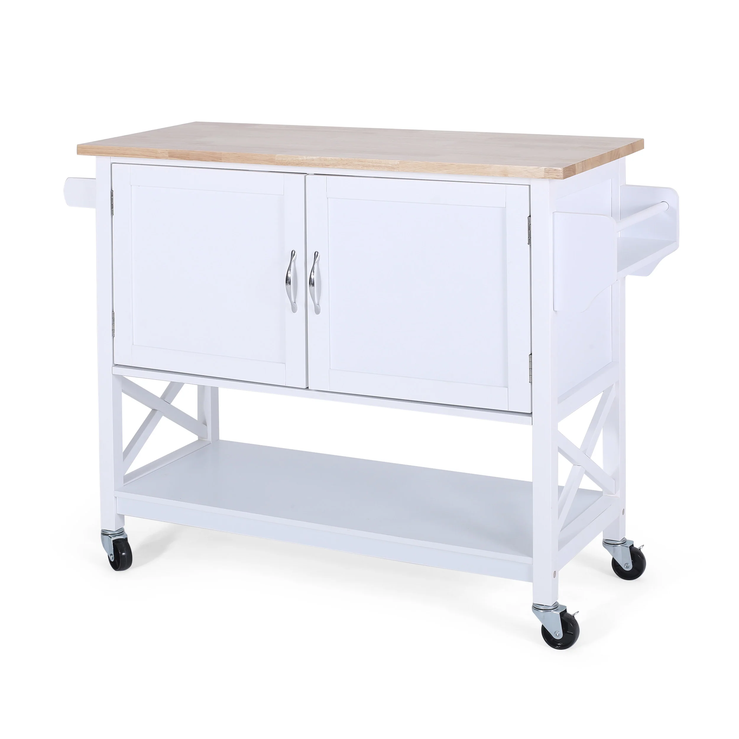 Jalaiyah Farmhouse Kitchen Cart with Wheels - furnishings