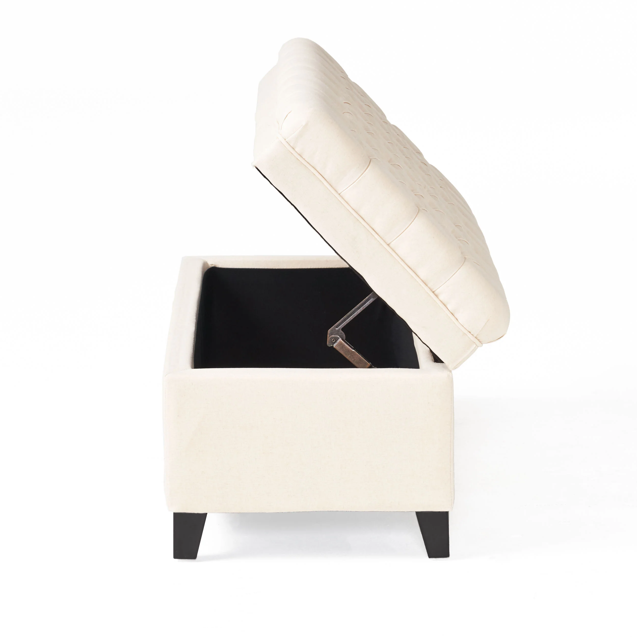 Sheffield French Style Beige Fabric Tufted Storage Ottoman Bench - furnishings
