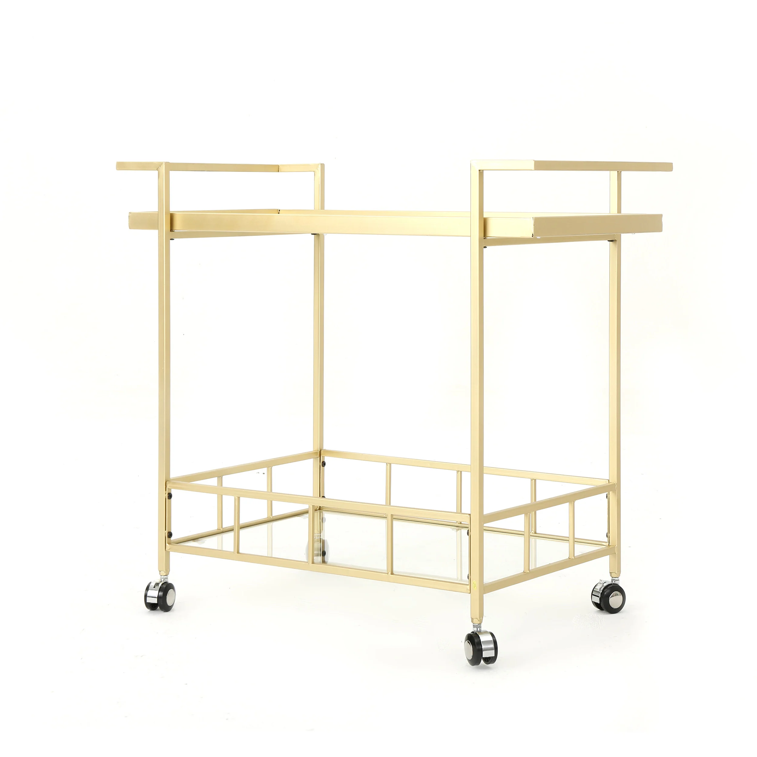Brose Modern Iron and Glass Bar Cart - furnishings