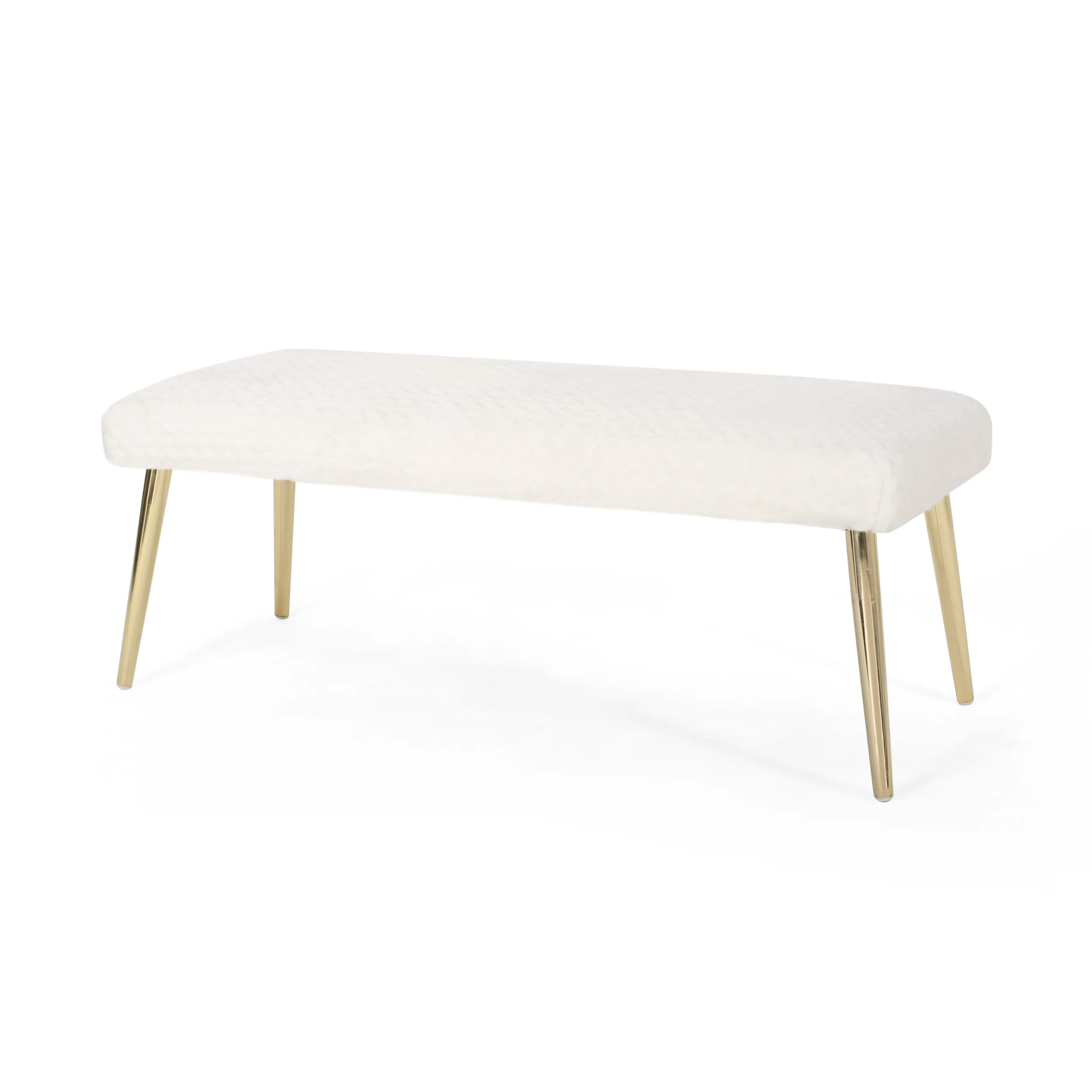 Indira Patterned Faux Fur Bench - furnishings