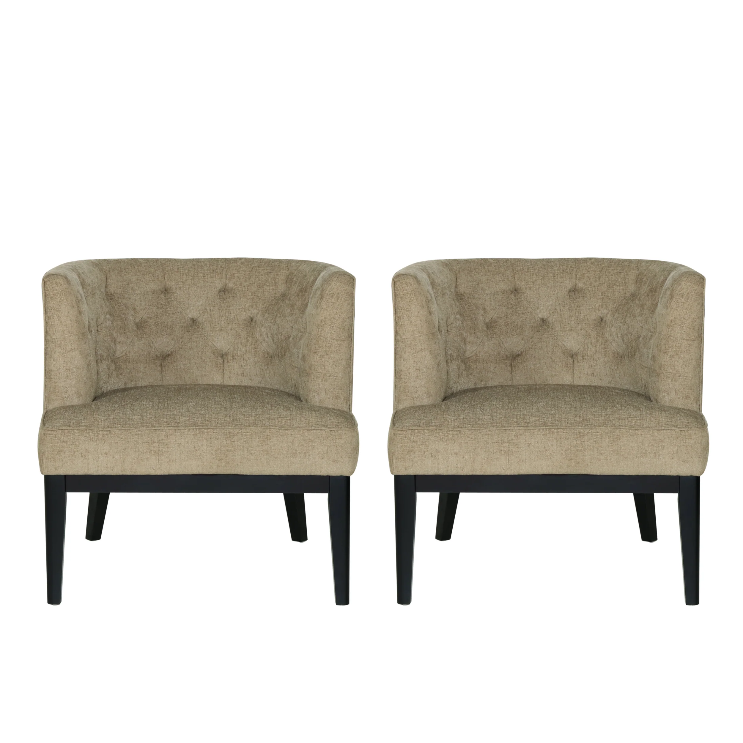 Evans Contemporary Fabric Tufted Accent Chairs, Set of 2 - furnishings