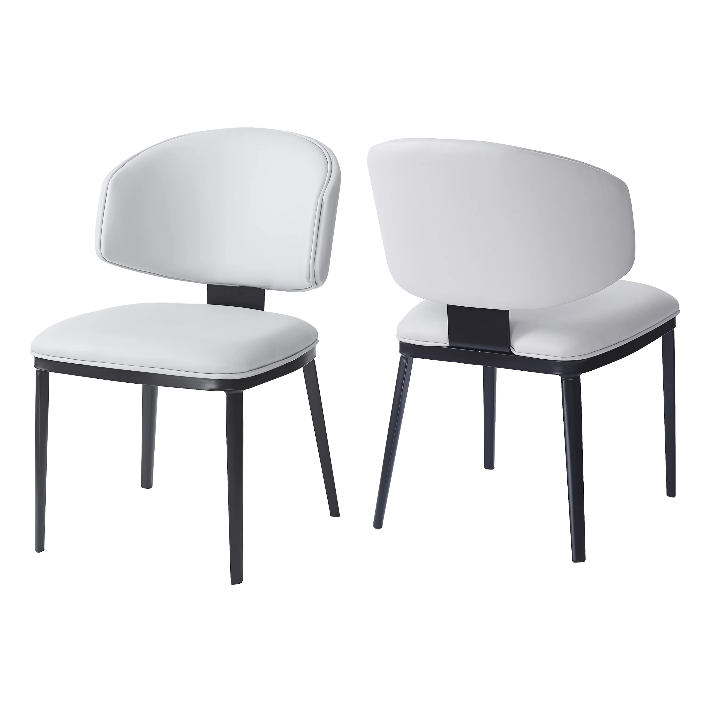 Lunare Modern PU Leather Upholstered Dining Chairs, Set of 2 - furnishings