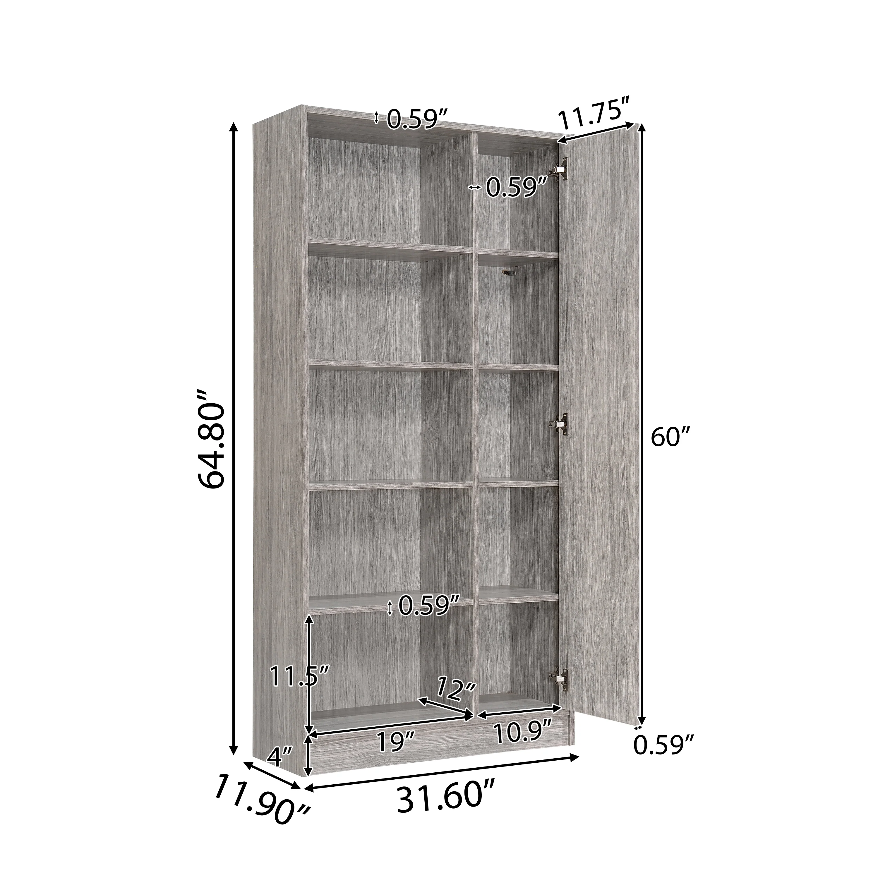 Voss Mid Century 2 Piece TV Stand & Bookcase Set - furnishings