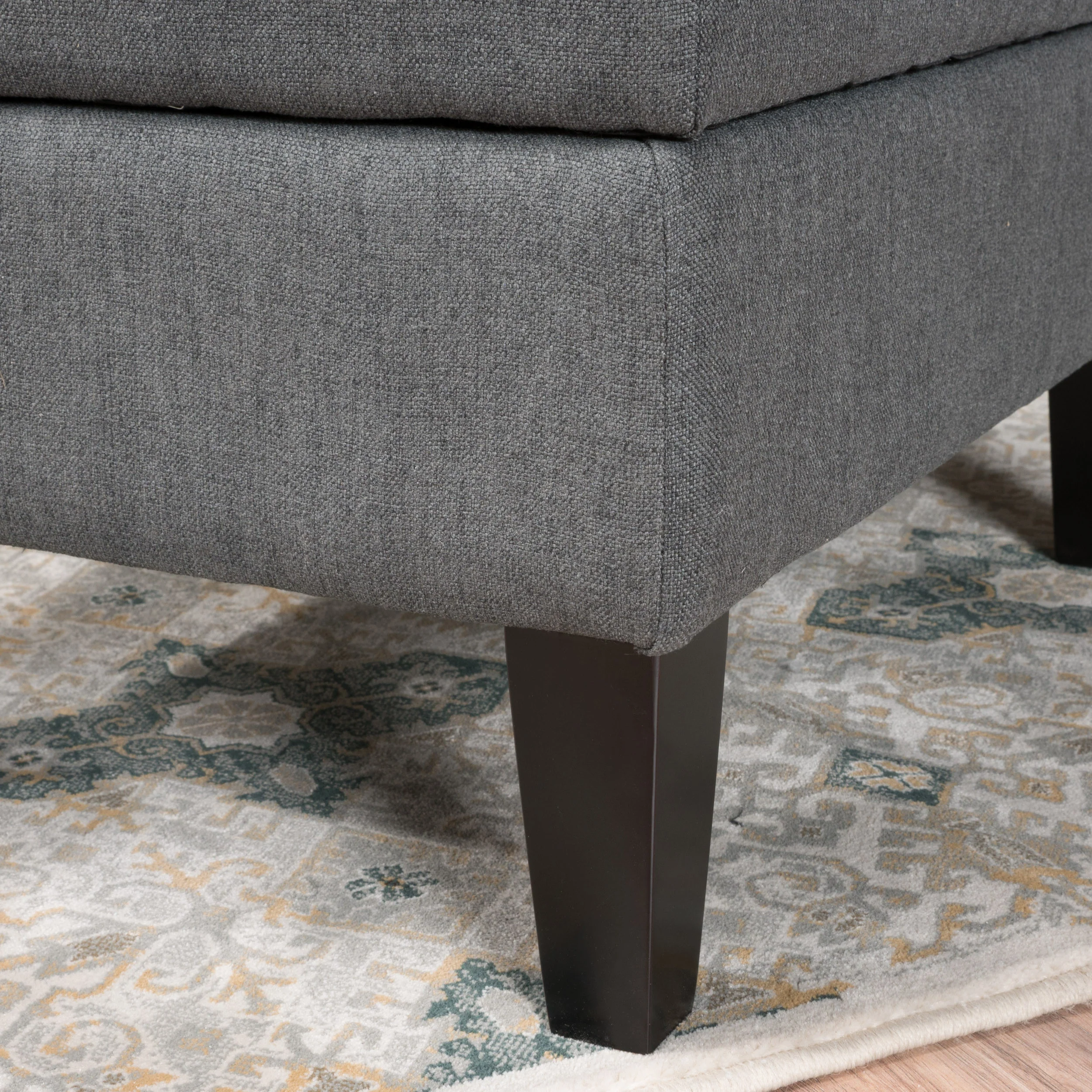 Bridger Fabric Sectional Couch with Storage Ottoman - furnishings