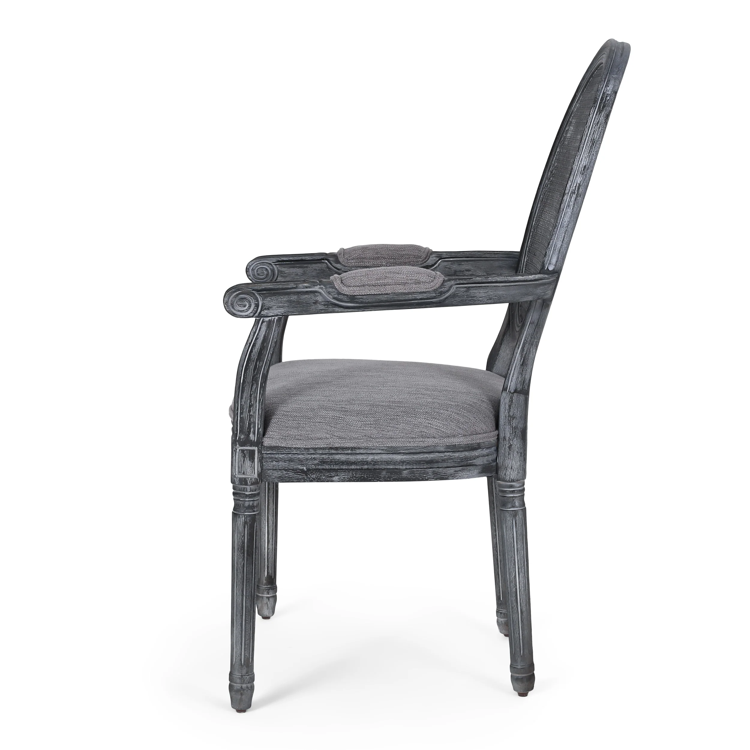 Aisenbrey French Country Wood and Cane Upholstered Dining Chair - furnishings