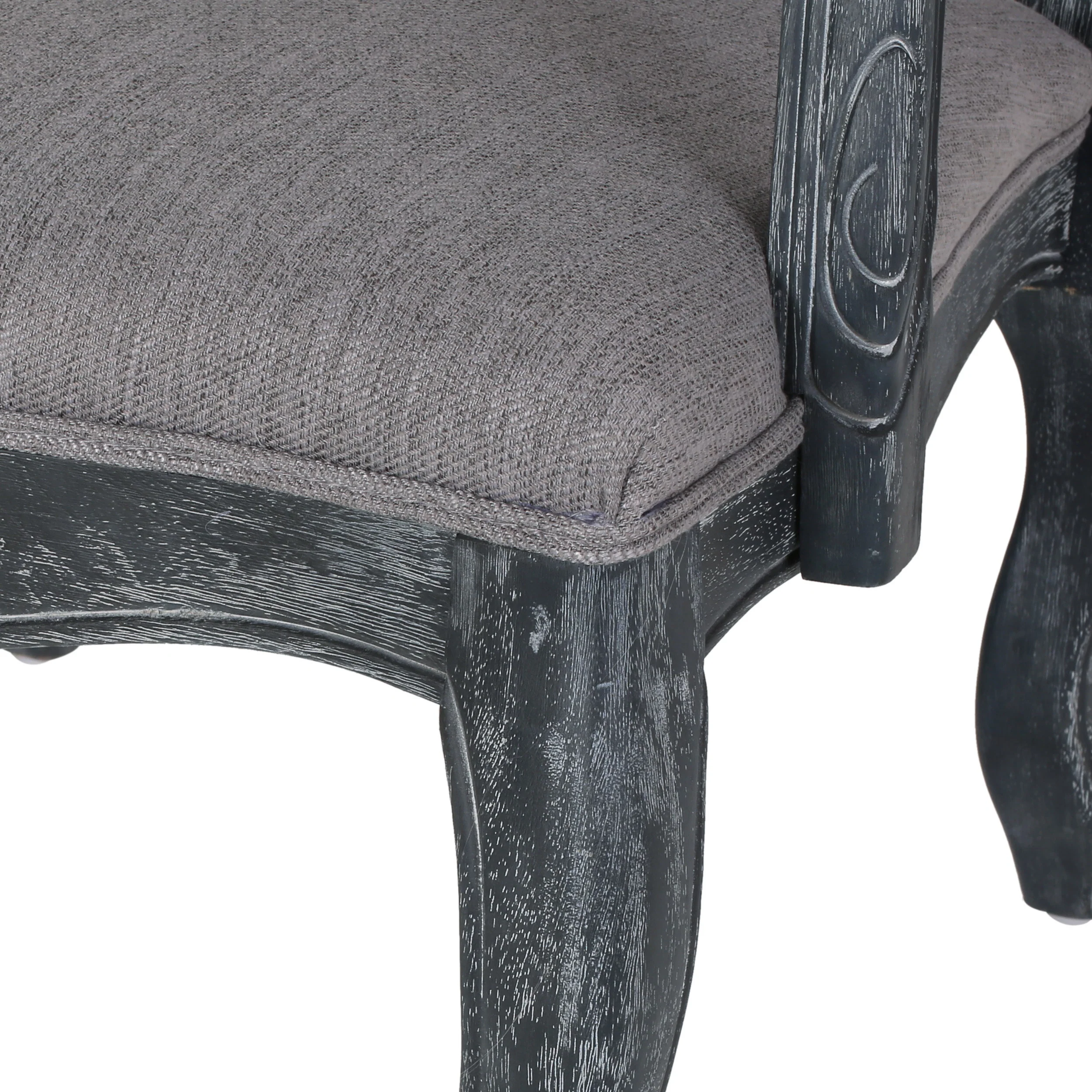 Stene French Country Wood Upholstered Dining Armchair - furnishings