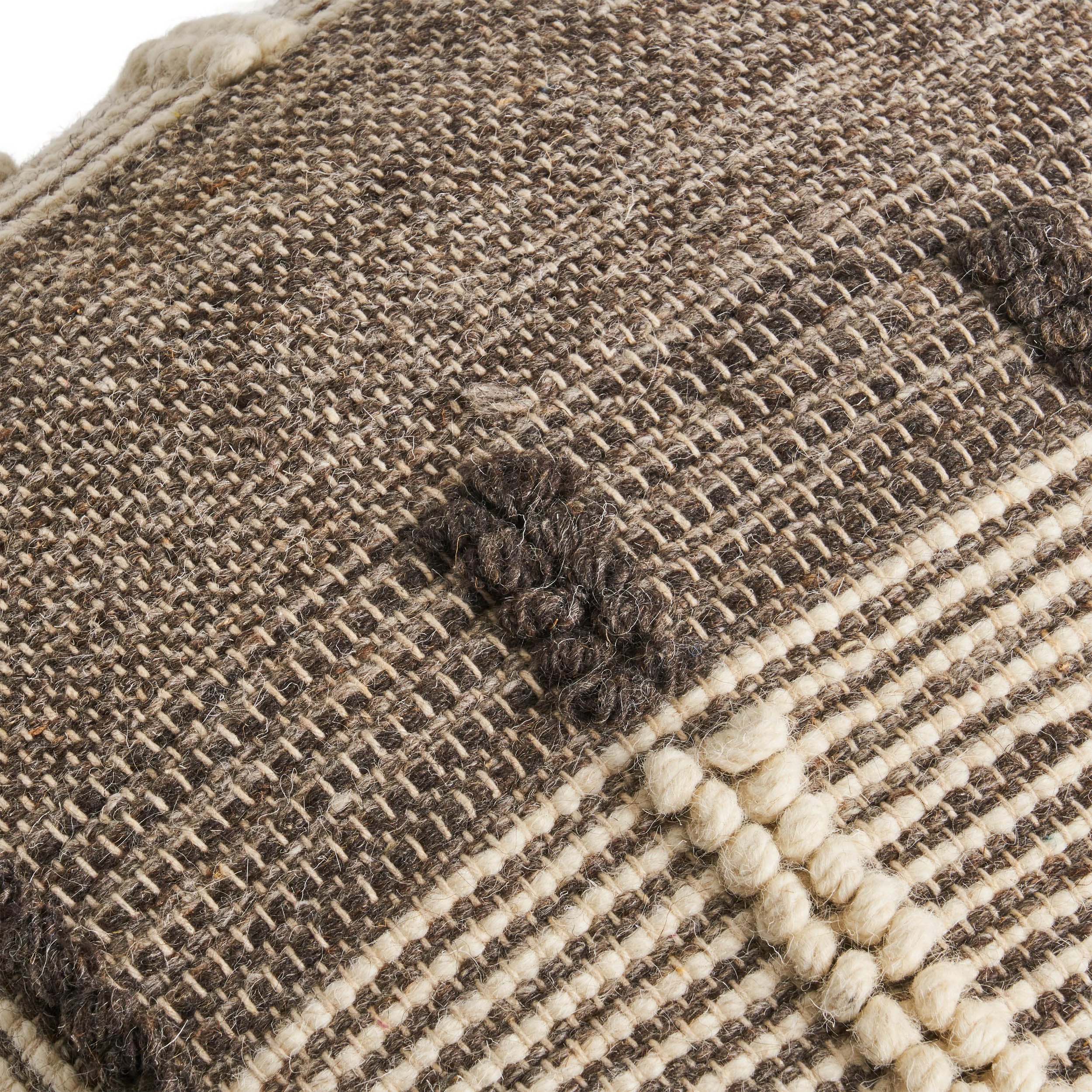 Murphie Boho Wool and Cotton Ottoman Pouf - furnishings