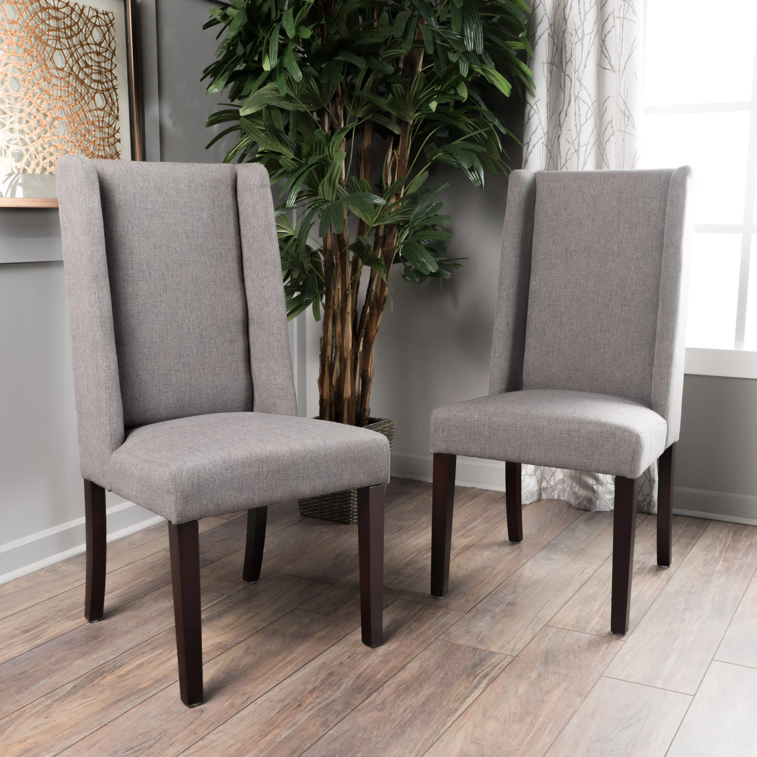 Rory Contemporary Fabric Upholstered Wingback Dining Chairs (Set of 2) - furnishings