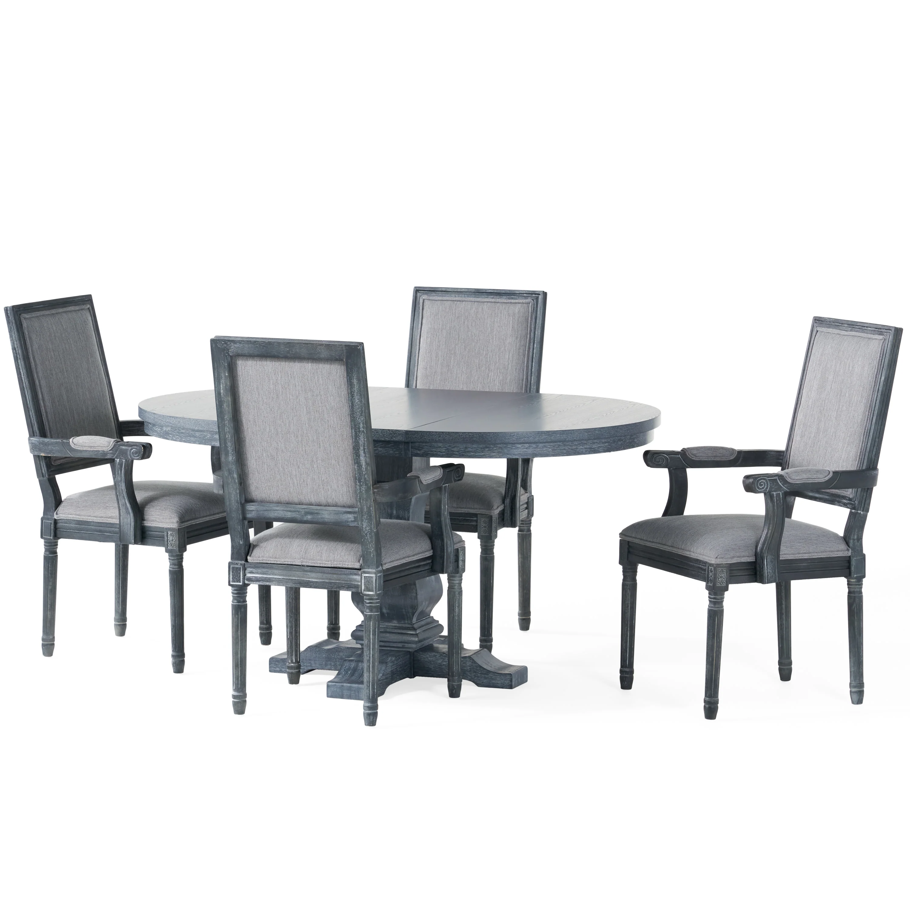 Ashlyn French Country Wood 5-Piece Expandable Dining Set - furnishings