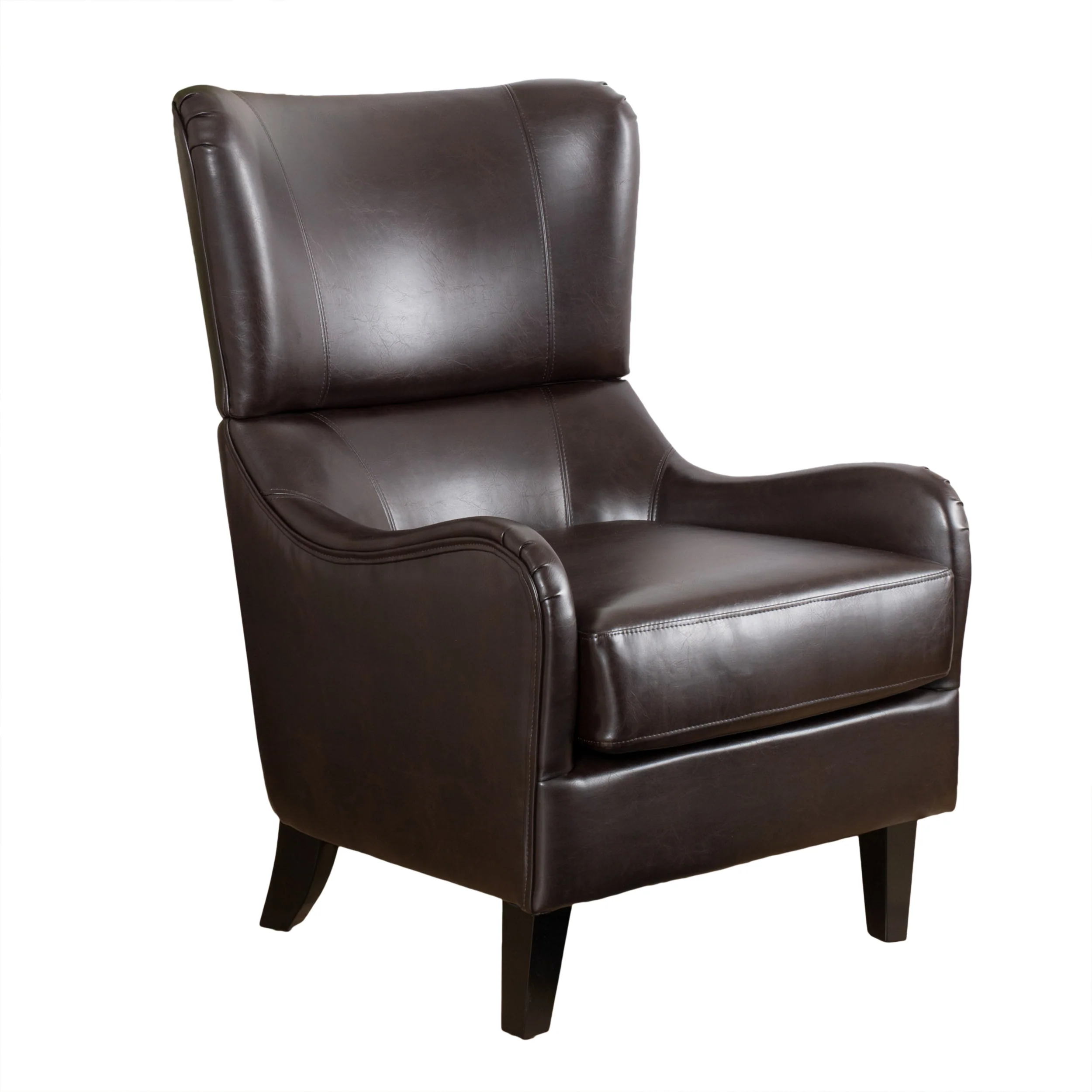 Alden Leather High Back Wingback Armchair - furnishings