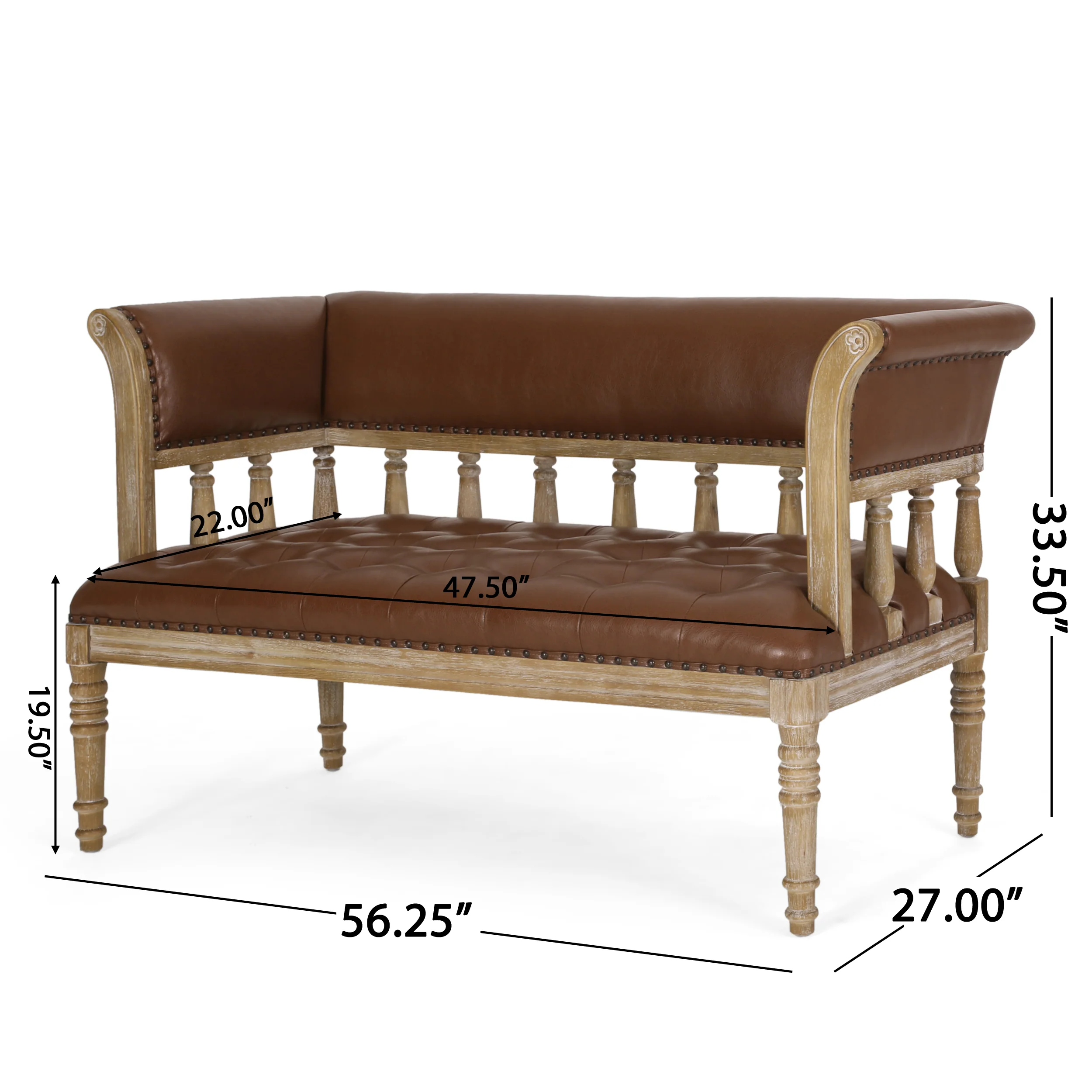 Niemi Traditional Upholstered Tufted Loveseat - furnishings
