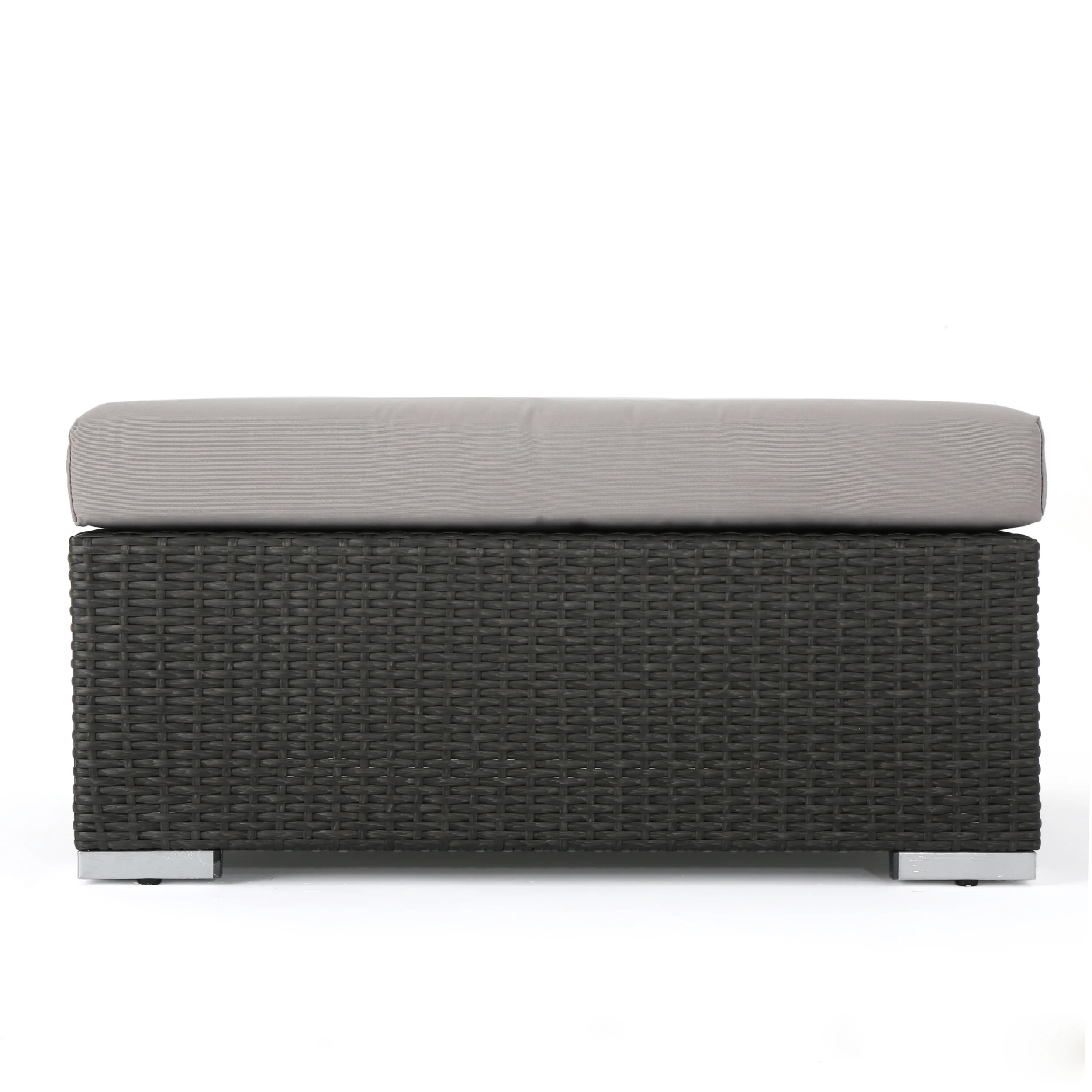Avianna Outdoor Wicker Ottoman with Cushion - furnishings
