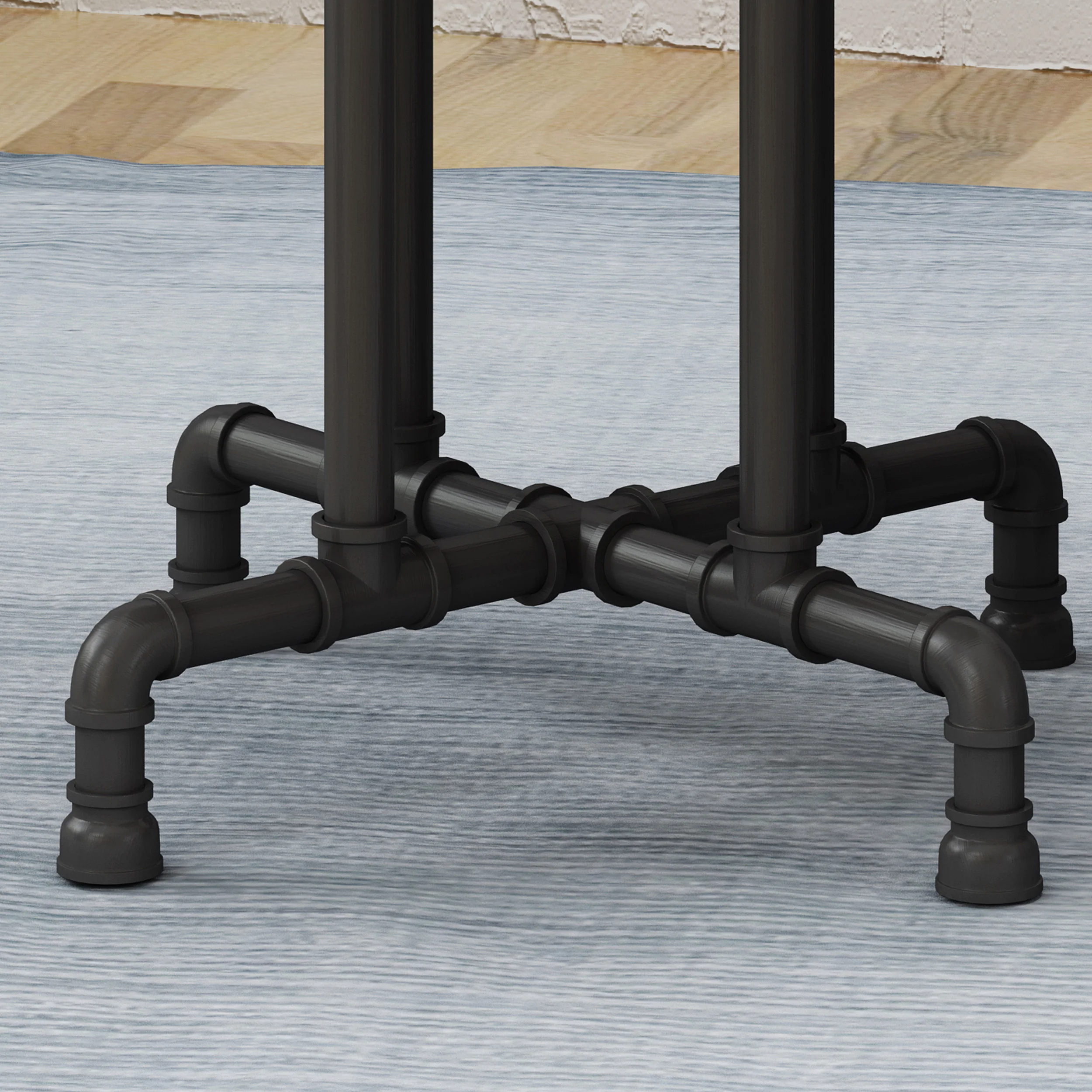 Atmos Industrial Faux Wood End Table, Dark Brown - furnishings