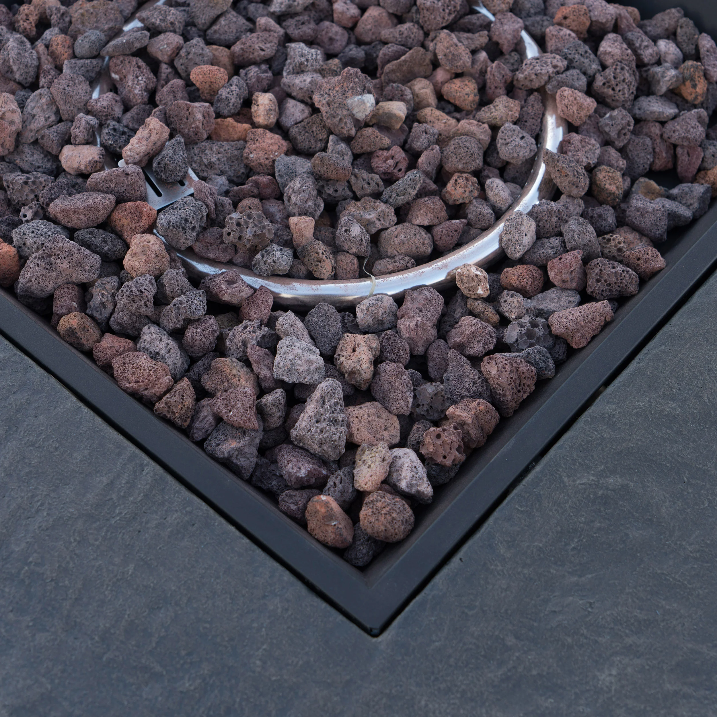 Stone Outdoor Natural Stone Finished Propane Fire Pit -- 40,000 BTU - furnishings