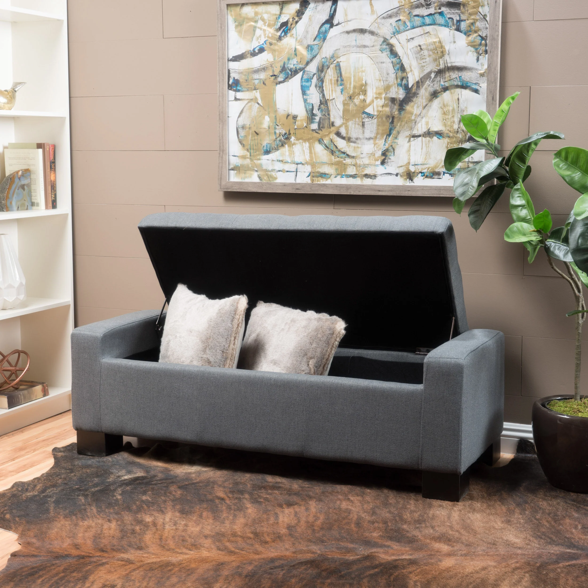 Legacy Tufted Top Fabric Storage Ottoman - furnishings